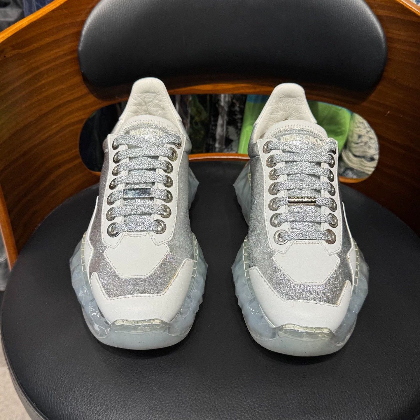 Jimmy Choo Jimmy Choo Leather White Lowtop Sneakers us_5 Women Size US 5 / IT 35 - 2 Thumbnail