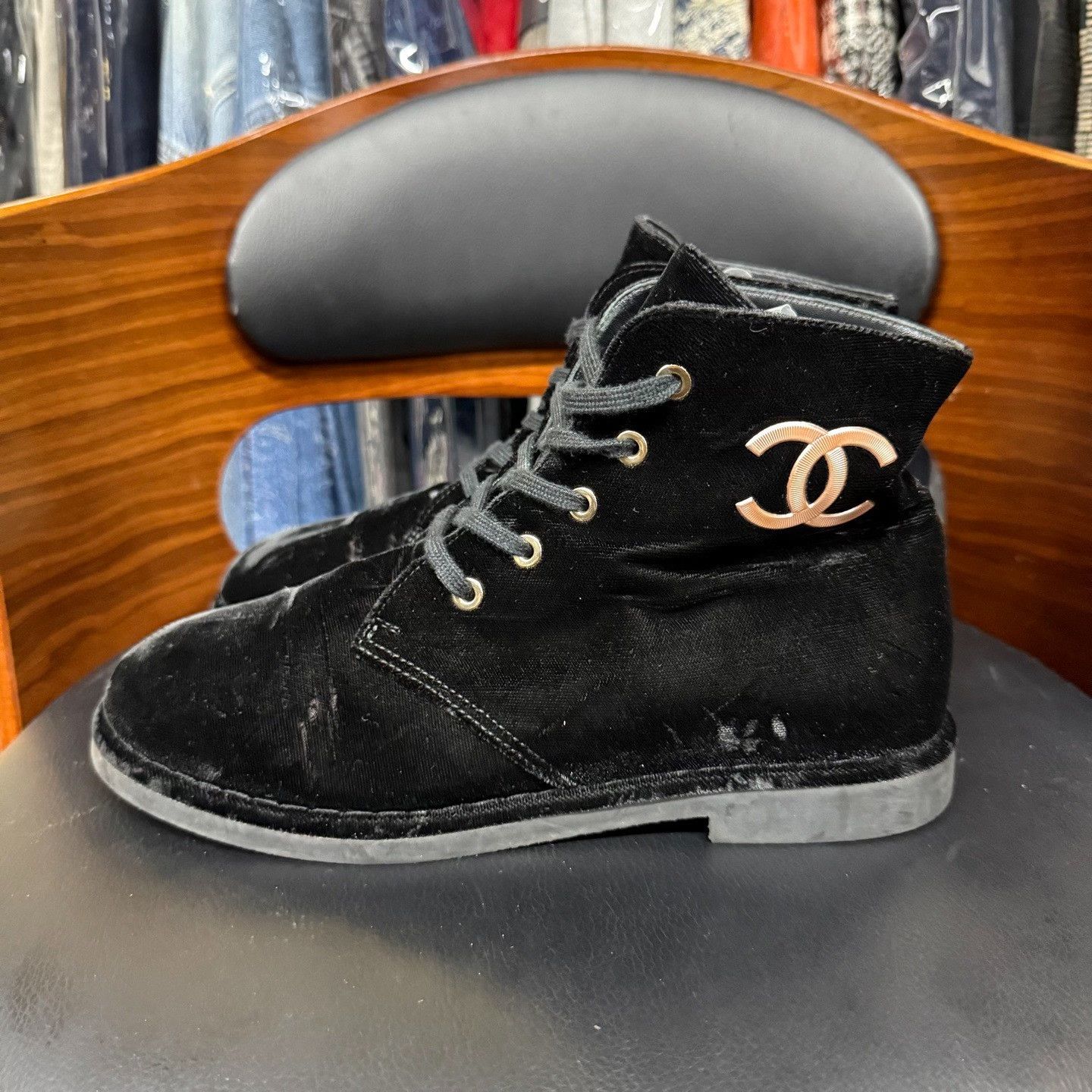 Chanel Chanel Velvet Boots us_6-5 Women Size US 6.5 / IT 36.5 - 6 Thumbnail