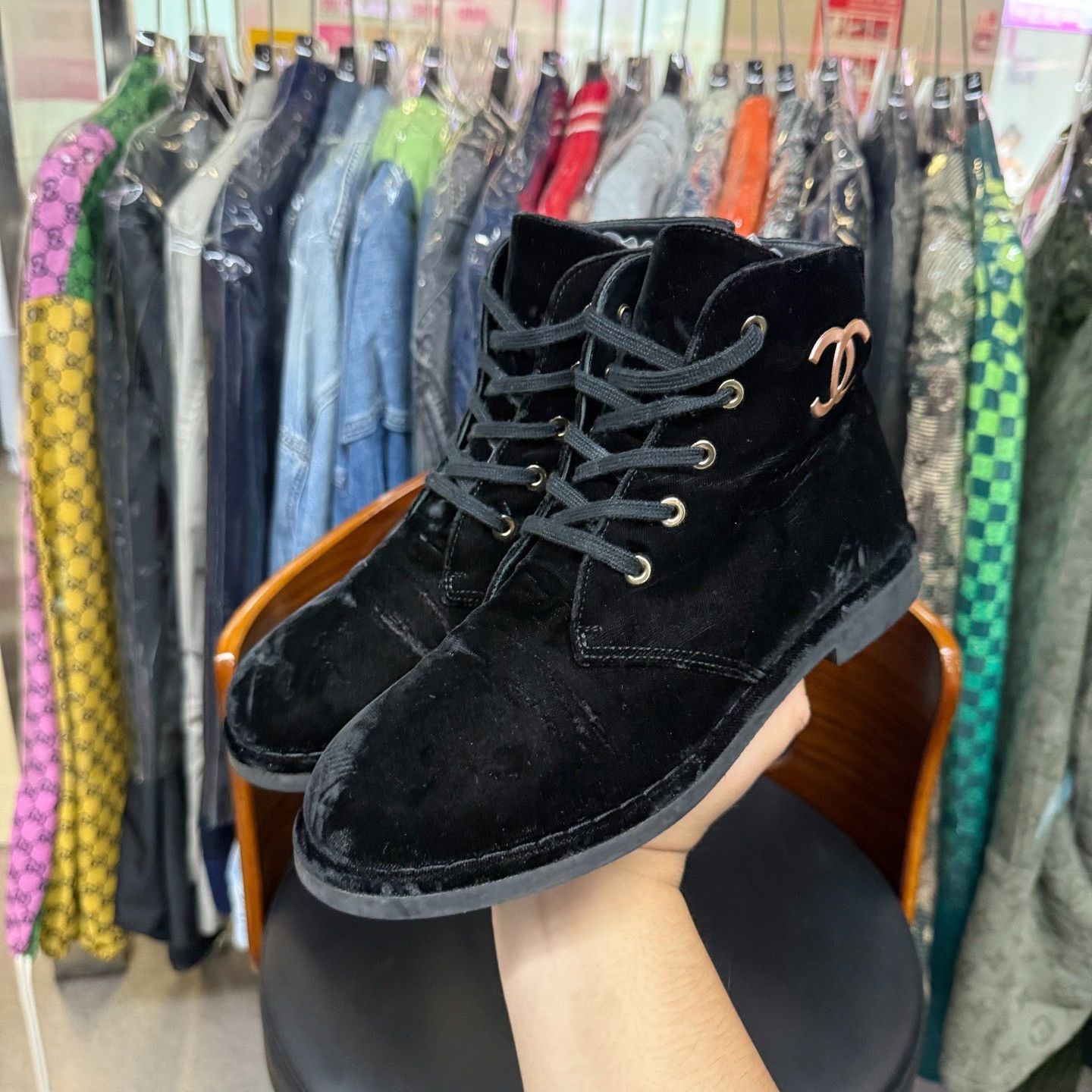 Chanel Chanel Velvet Boots us_6-5 Women Size US 6.5 / IT 36.5 - 5 Thumbnail