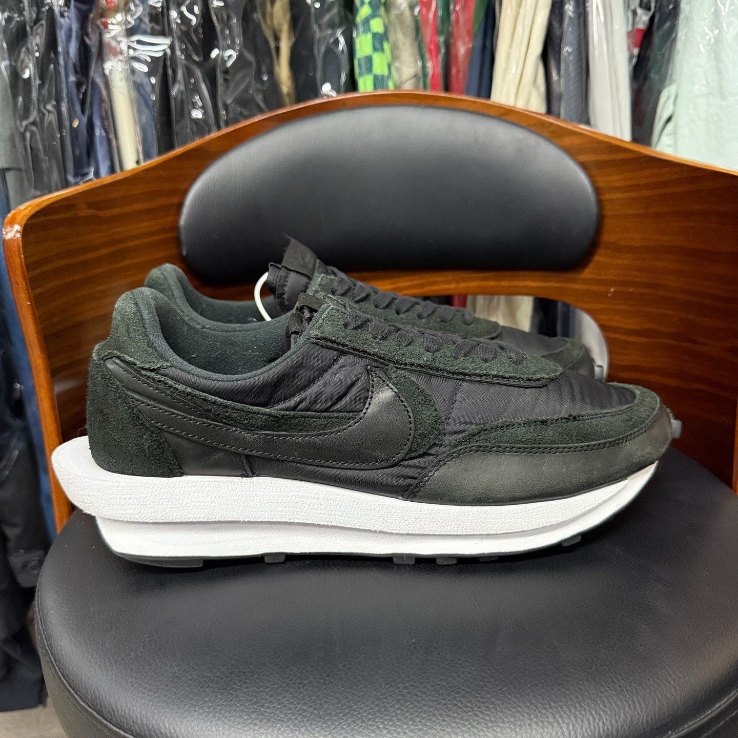 Sacai Sacai Silk Black Lowtop Sneakers 12 Men Size US 12 / EU 45 - 4 Thumbnail