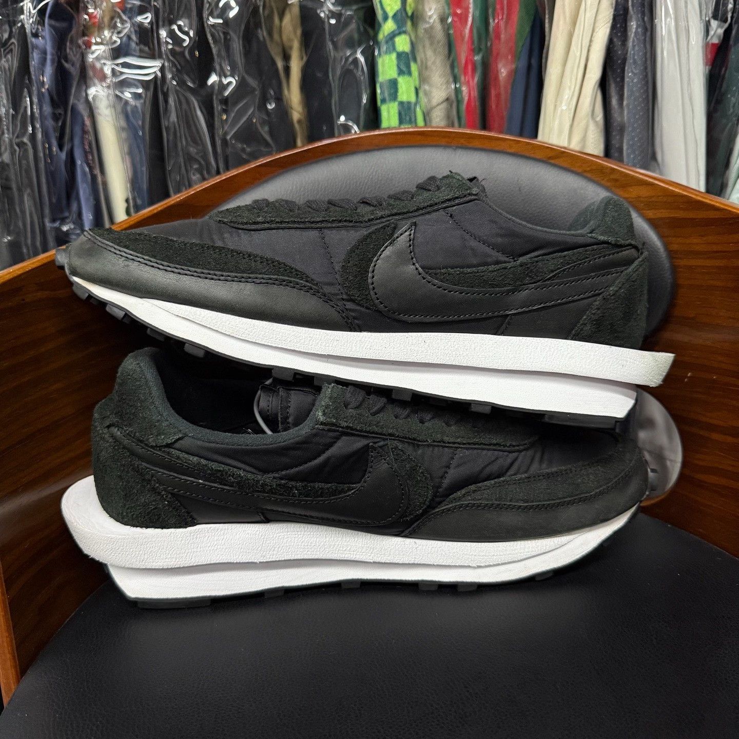 Sacai Sacai Silk Black Lowtop Sneakers 12 Men Size US 12 / EU 45 - 7 Thumbnail
