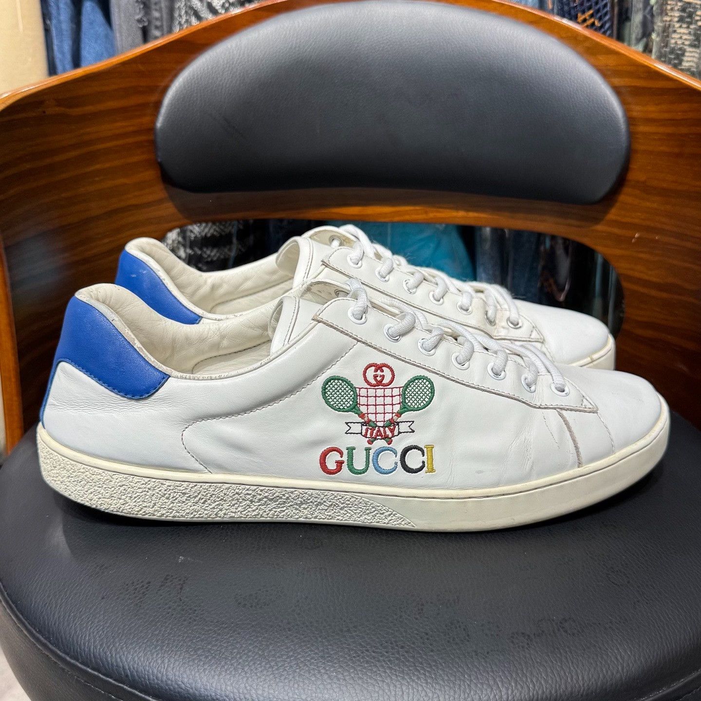 Gucci Gucci Tennis Graphic Blue Lowtop Sneakers 10.5 Men Size US 10.5 / EU 43-44 - 4 Thumbnail
