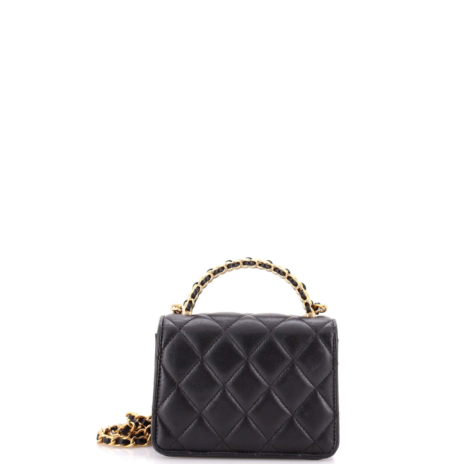 Chanel Woven Top Handle CC Flap Clutch on Chain Size ONE SIZE - 3 Thumbnail