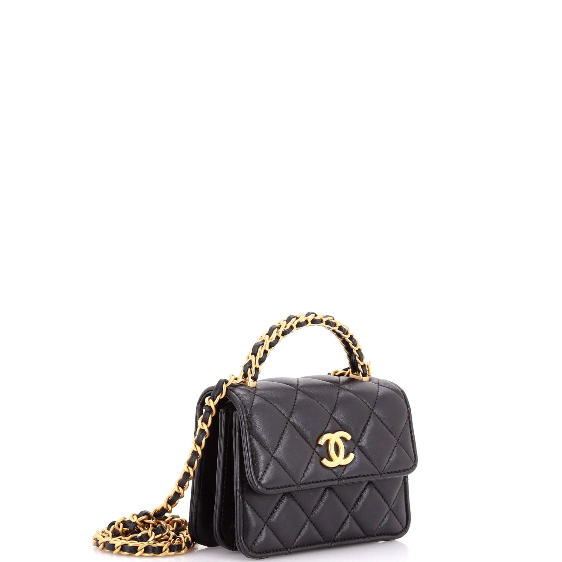 Chanel Woven Top Handle CC Flap Clutch on Chain Size ONE SIZE - 2 Thumbnail
