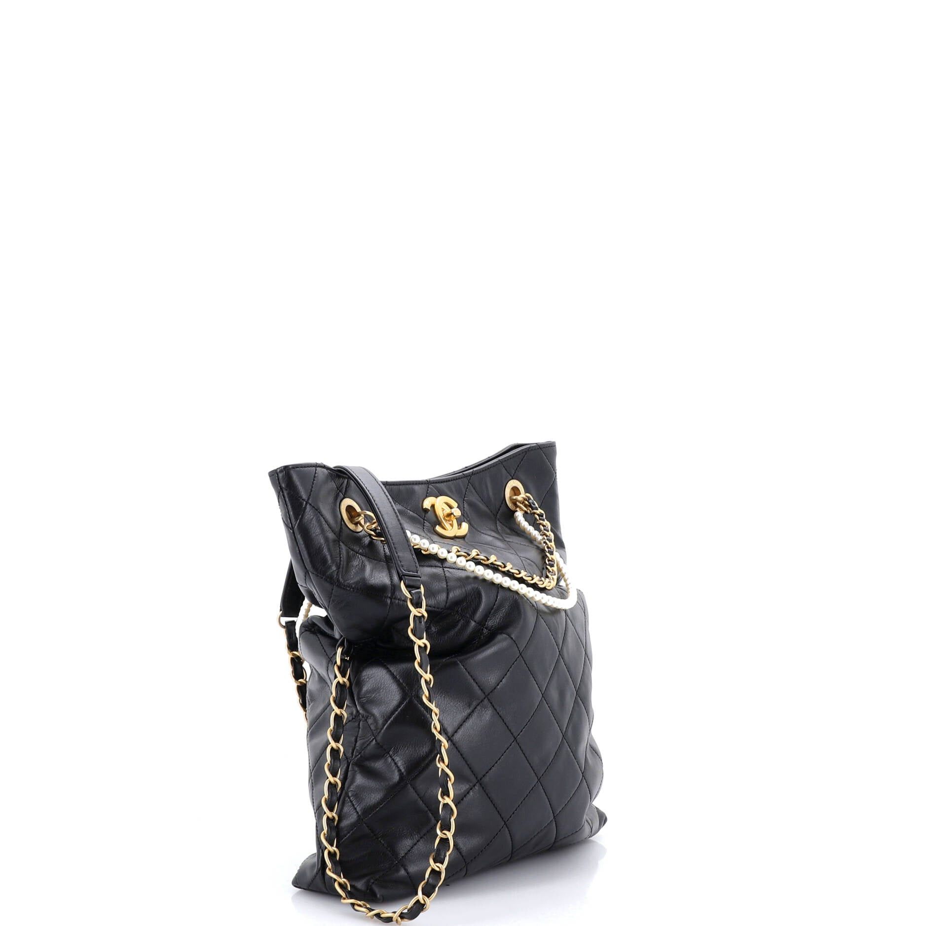 Chanel Pearl Strap Fold Over Shopping Tote Size ONE SIZE - 2 Thumbnail