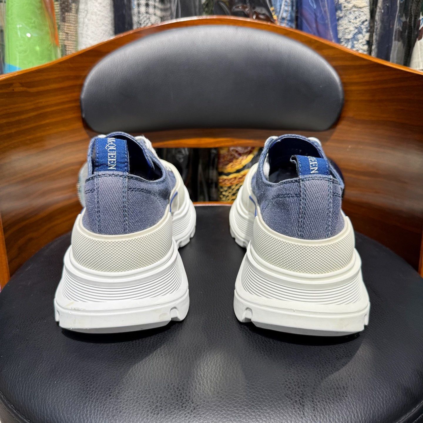 Alexander McQueen Denim Blue Lowtop Sneakers 6.5 Men Size US 6.5 / EU 39-40 - 3 Thumbnail