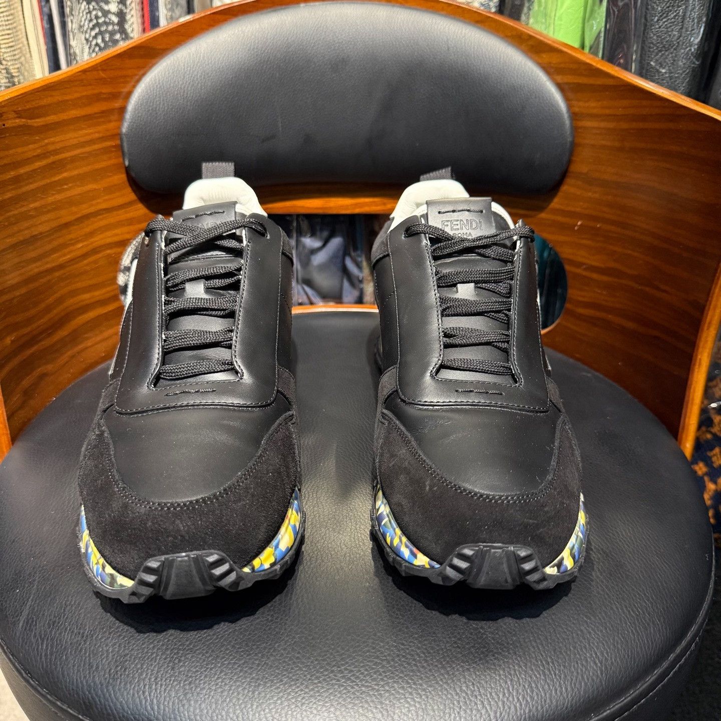 Fendi Fendi Patchwork Black Lowtop Sneakers 8.5 Men Size US 8.5 / EU 41-42 - 2 Thumbnail