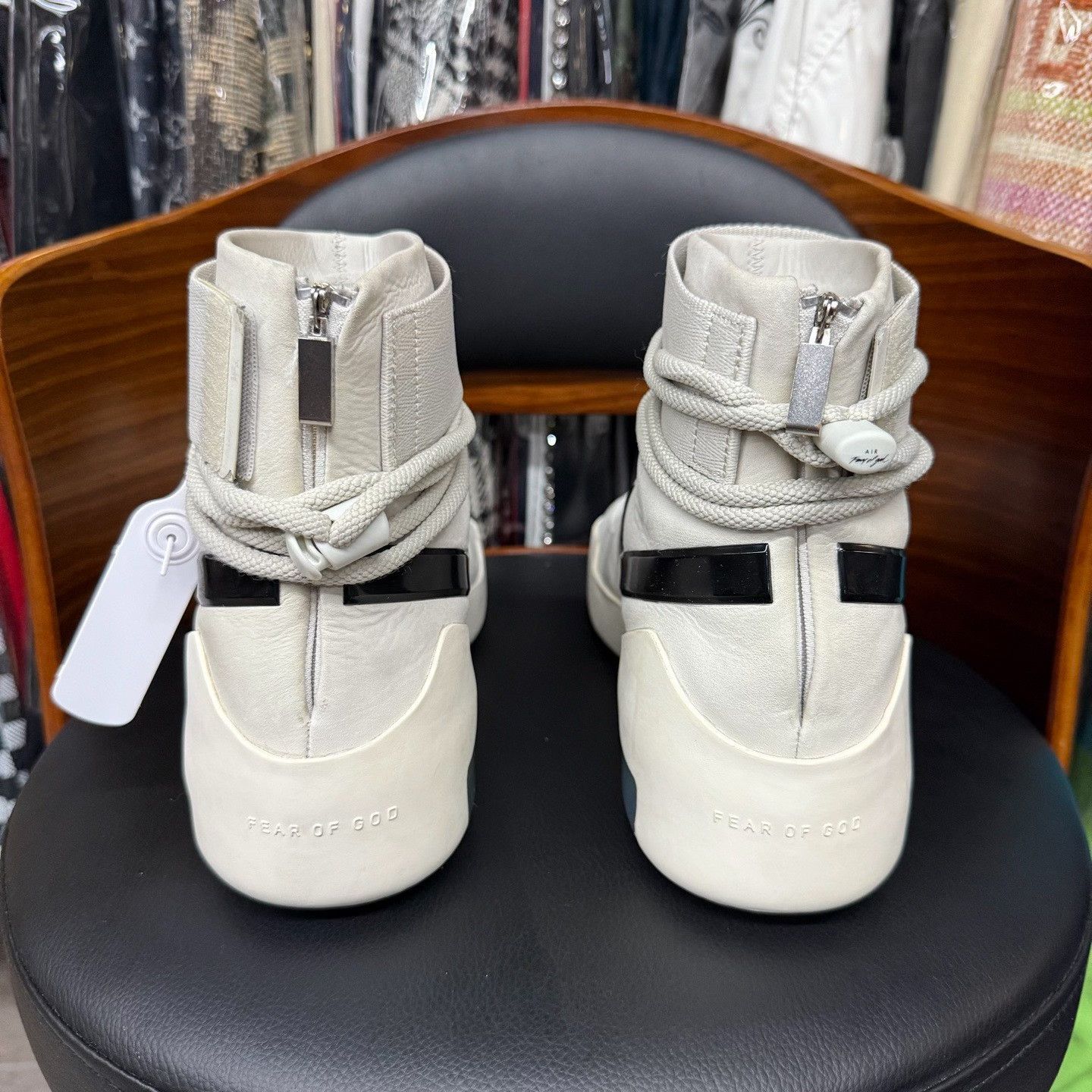 Fear of God Fear of God Collab White Hitop Sneakers 9 Men Size US 9 / EU 42 - 3 Thumbnail