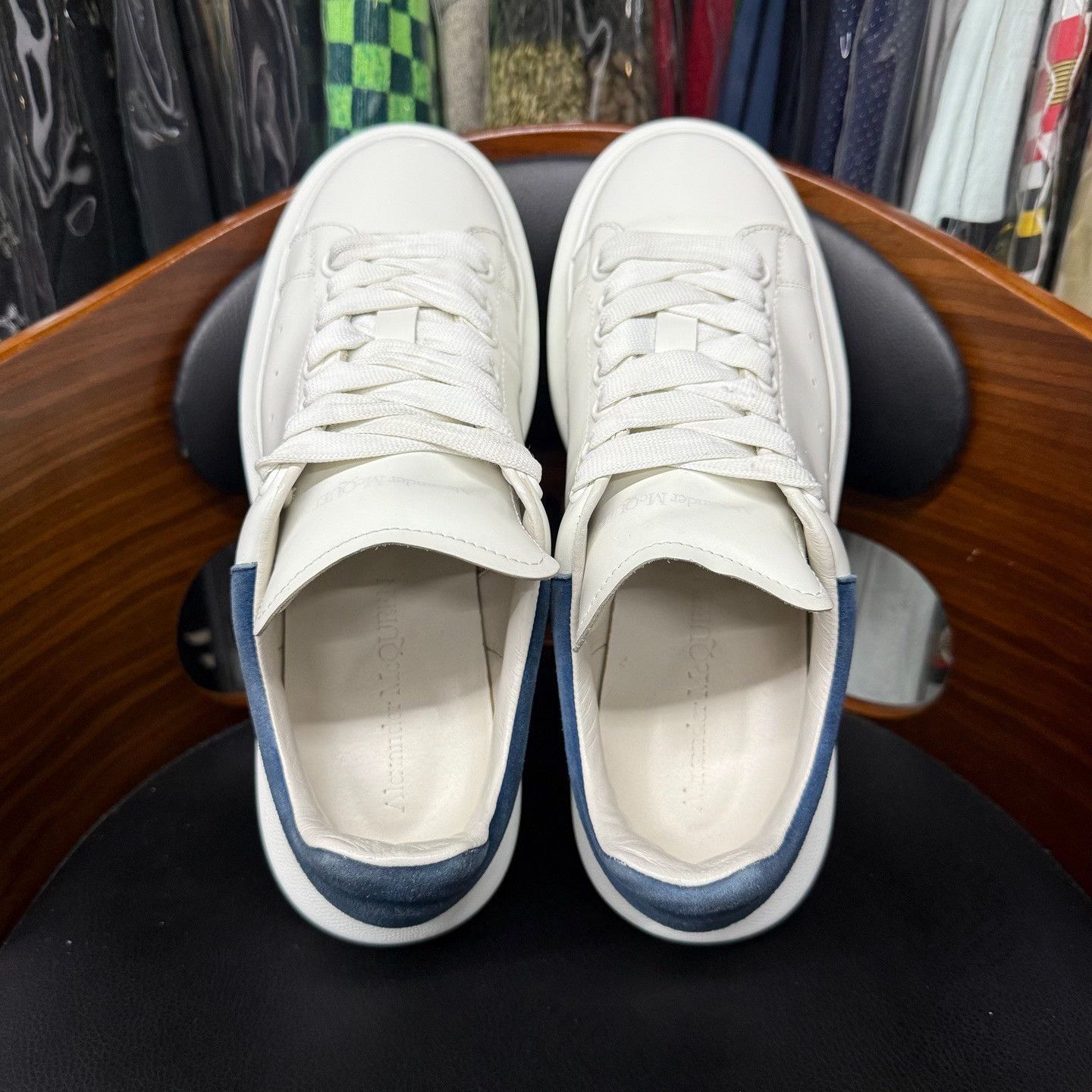 Alexander McQueen Blue Lowtop Sneakers 7.5 Men Size US 7.5 / EU 40-41 - 8 Thumbnail
