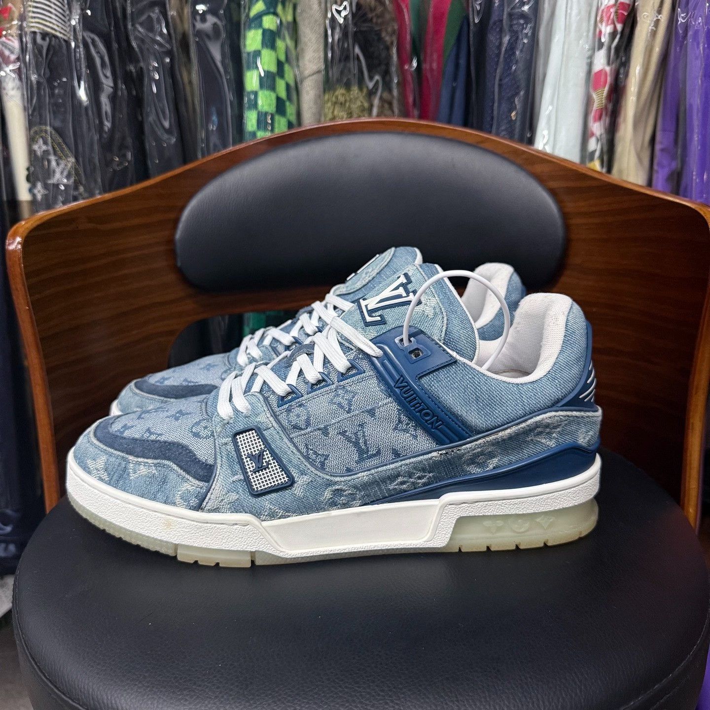Louis Vuitton Louis Vuitton Training Denim Blue Lowtop Sneakers 9 Men Size US 9 / EU 42 - 6 Thumbnail