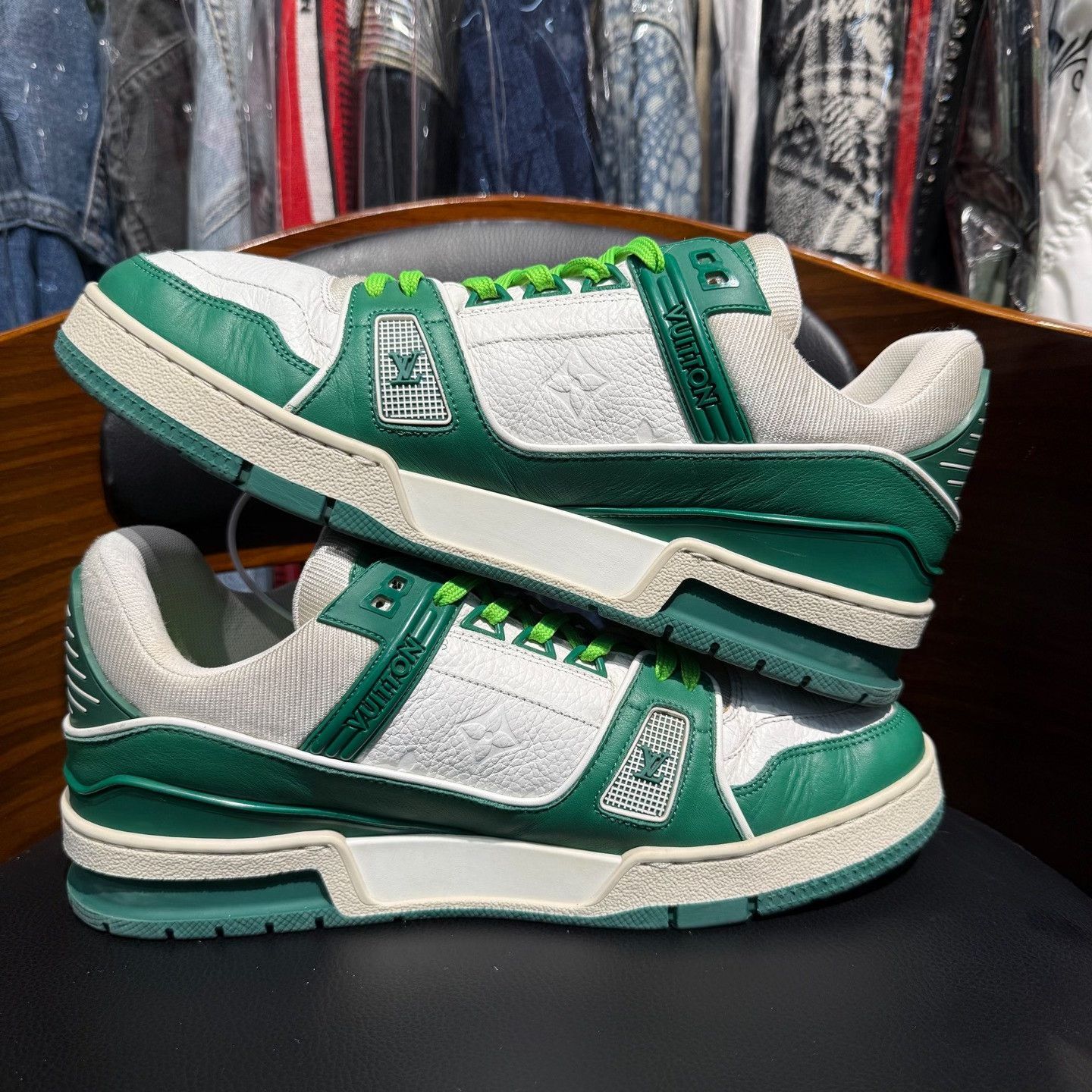 Louis Vuitton Louis Vuitton Training Green Lowtop Sneakers 8.5 Men Size US 8.5 / EU 41-42 - 7 Thumbnail