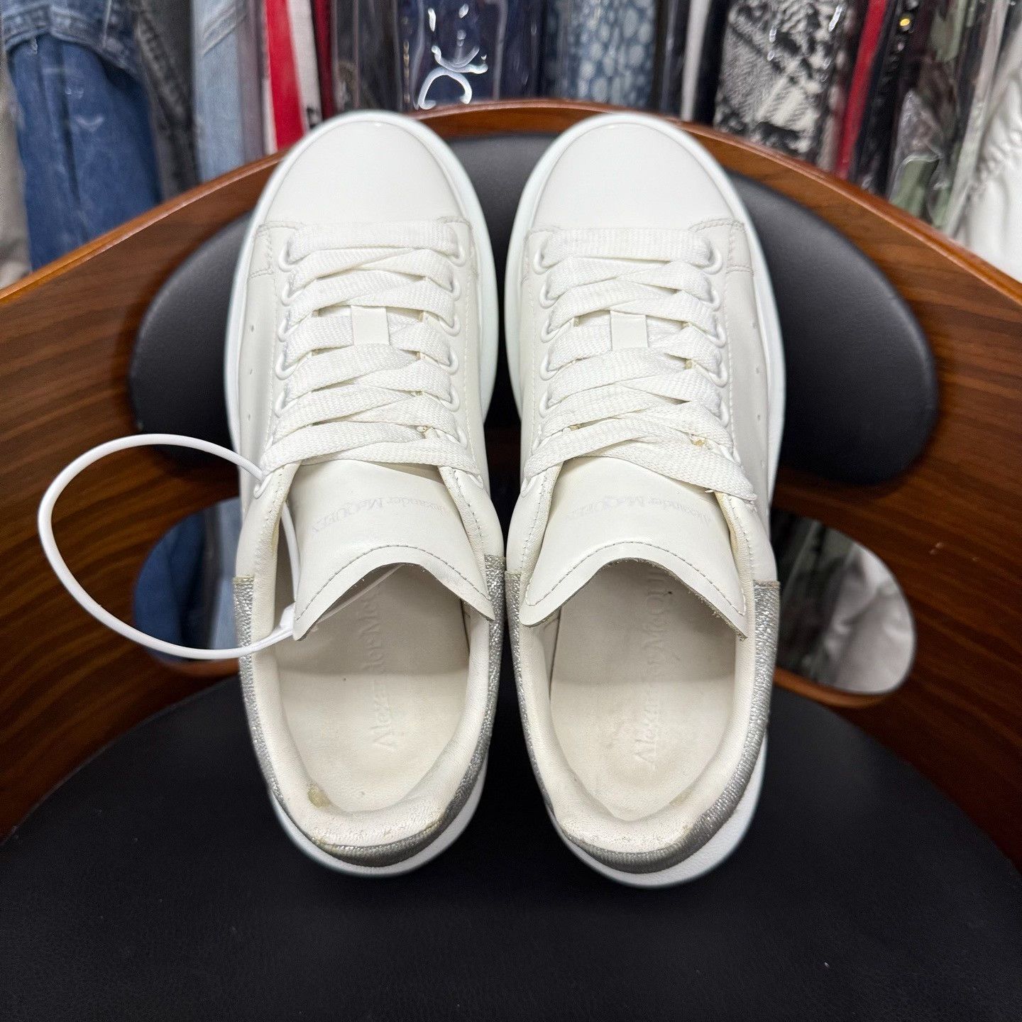 Alexander McQueen White Lowtop Sneakers us_6-5 Women Size US 6.5 / IT 36.5 - 8 Thumbnail
