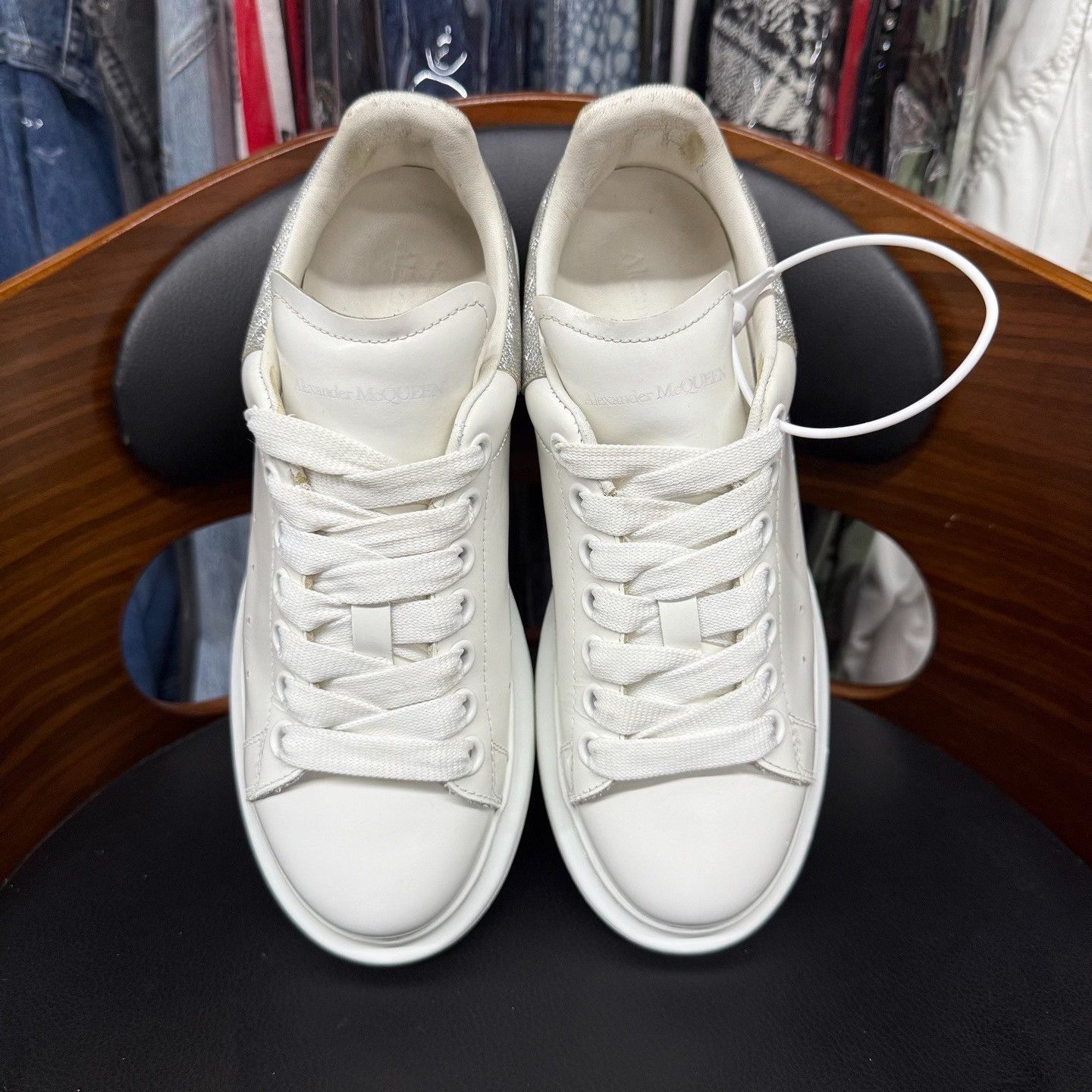 Alexander McQueen White Lowtop Sneakers us_6-5 Women Size US 6.5 / IT 36.5 - 5 Thumbnail