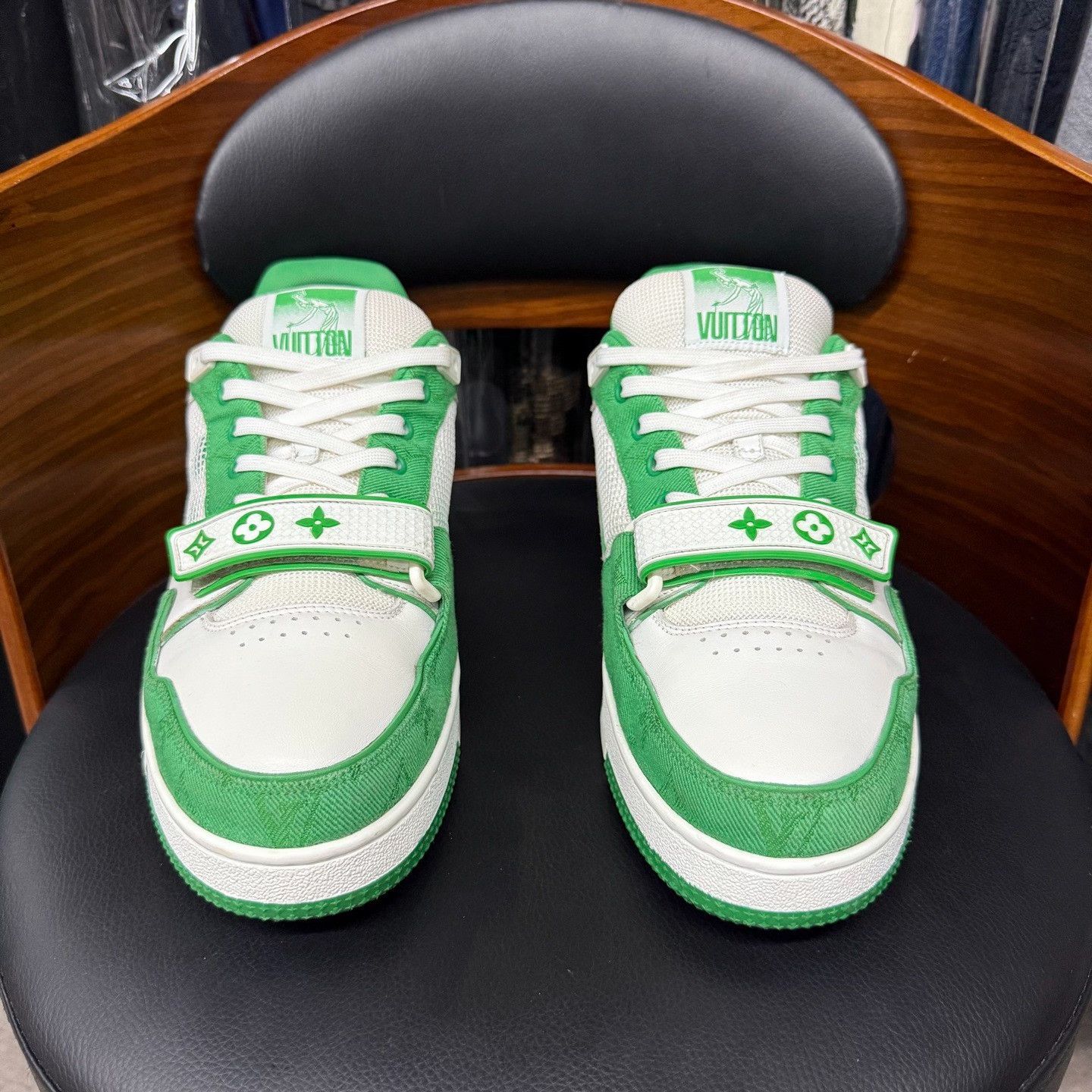 Louis Vuitton Louis Vuitton Training Denim Green Lowtop Sneakers 10 Men Size US 10 / EU 43 - 2 Thumbnail