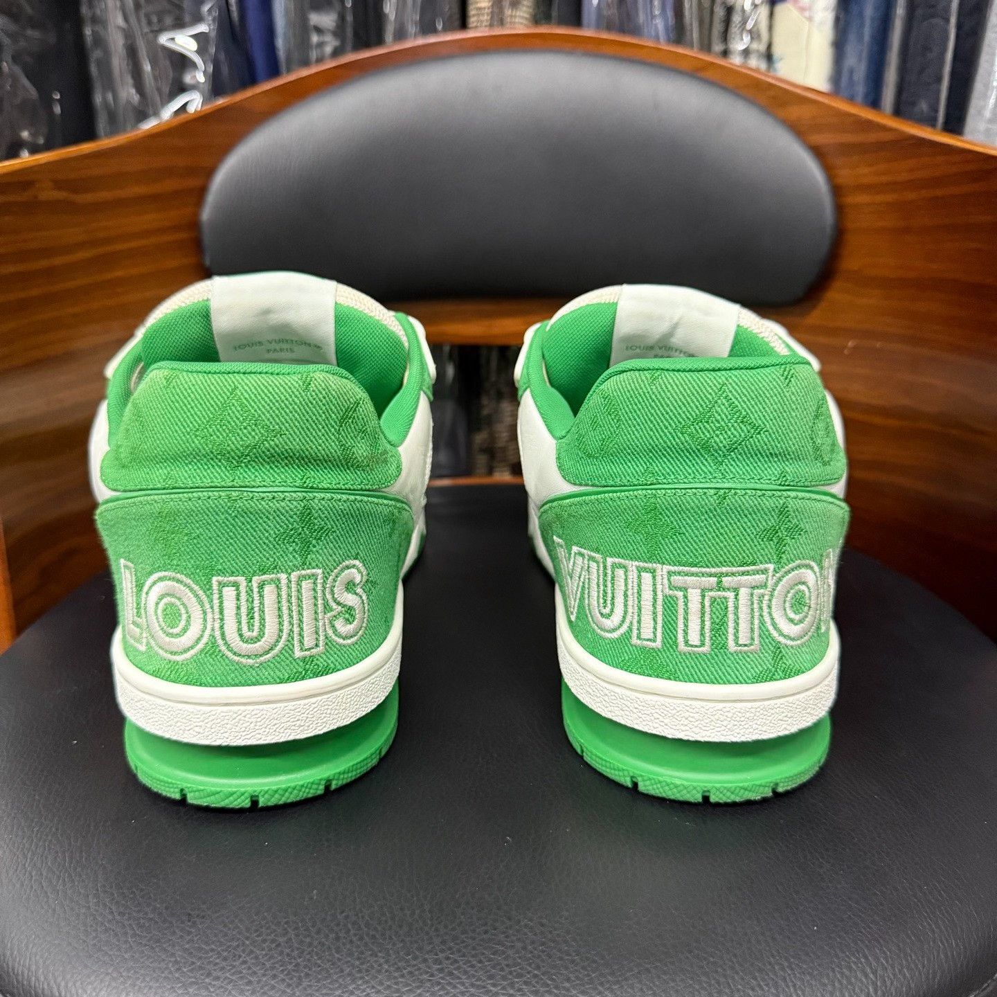 Louis Vuitton Louis Vuitton Training Denim Green Lowtop Sneakers 10 Men Size US 10 / EU 43 - 3 Thumbnail