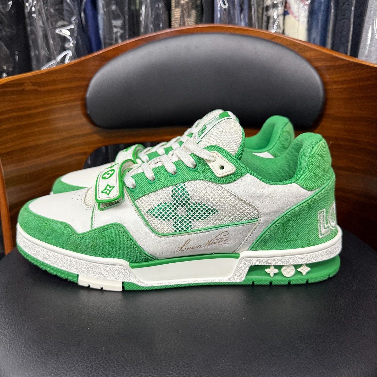 Louis Vuitton Louis Vuitton Training Denim Green Lowtop Sneakers 10 Men Size US 10 / EU 43 - 6 Thumbnail