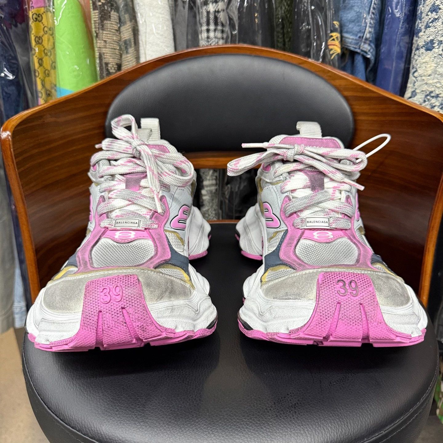 Balenciaga Balenciaga Distressed Pink Lowtop Sneakers us_8-5 Women Size US 8.5 / IT 38.5 - 2 Thumbnail