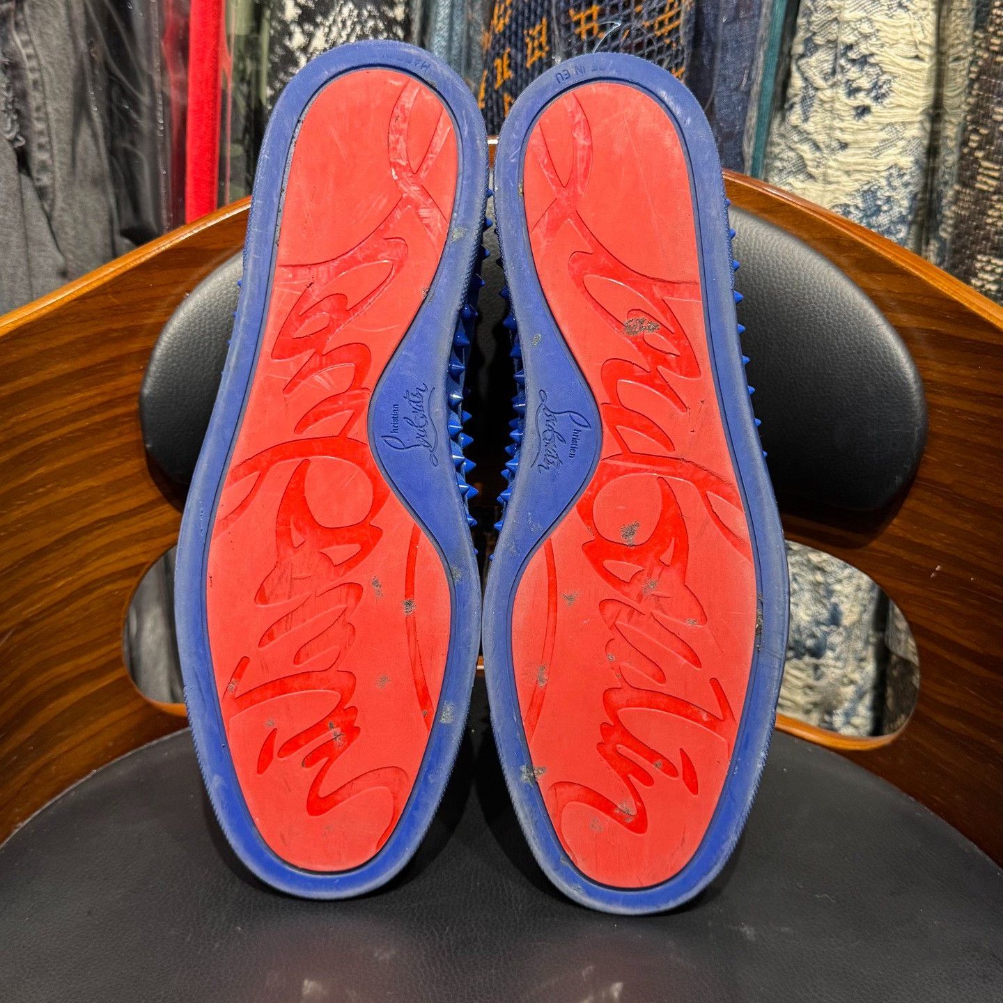 Christian Louboutin Christian Louboutin Velvet Blue Lowtop Sneakers 9.5 Men Size US 9.5 / EU 42-43 - 9 Thumbnail