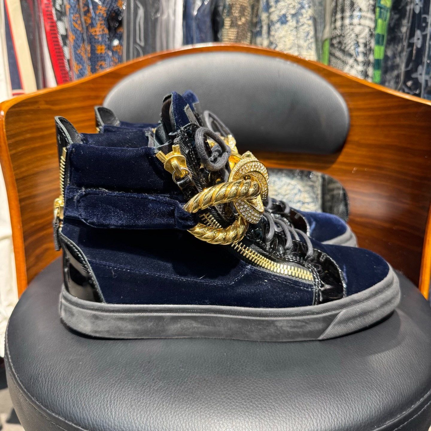 Giuseppe Zanotti Giuseppe Zanotti Casual Blue Hitop Sneakers 7.5 Men Size US 7.5 / EU 40-41 - 4 Thumbnail
