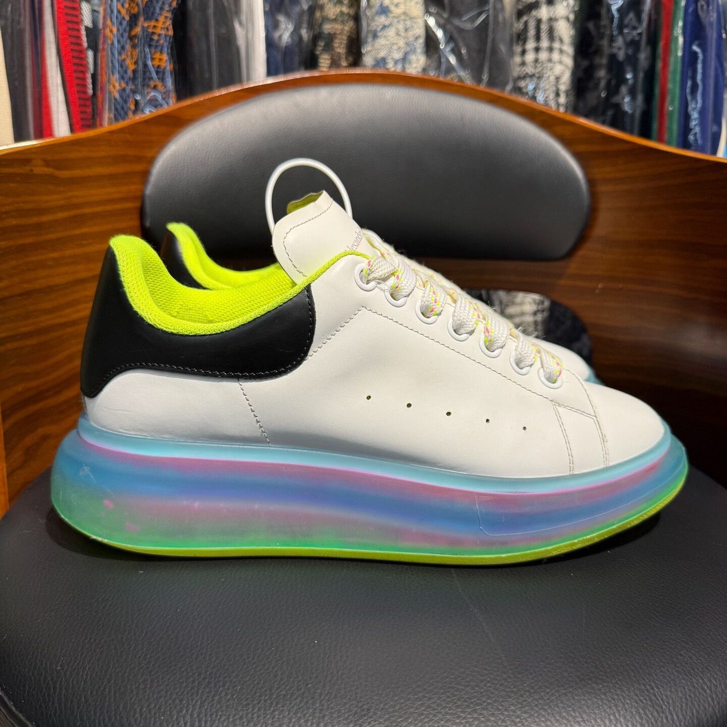 Alexander McQueen Alexander McQueen Blue Lowtop Sneakers 7.5 Men Size US 7.5 / EU 40-41 - 4 Thumbnail