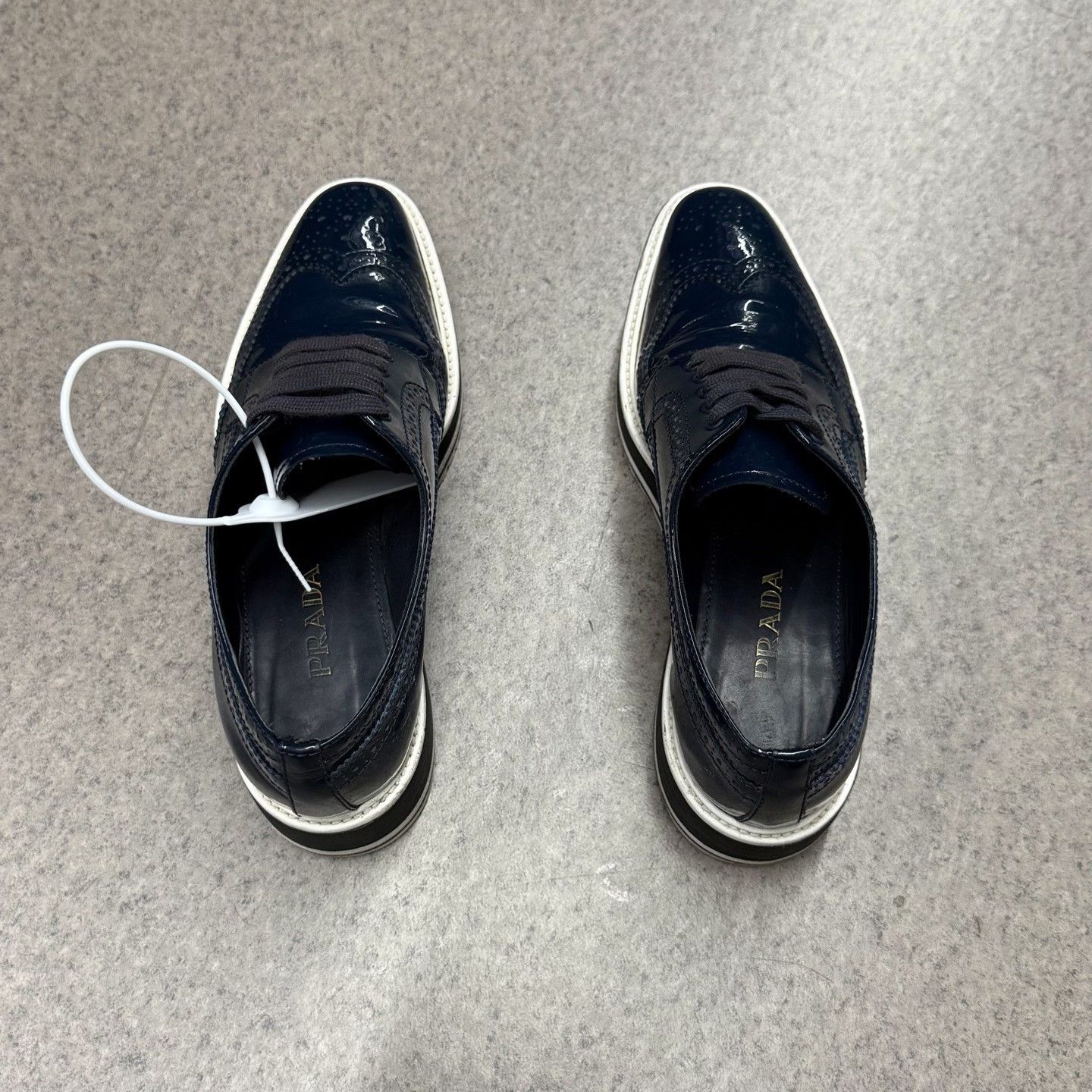 Prada Prada Patent Blue Lowtop Sneakers us_7-5 Women Size US 7.5 / IT 37.5 - 8 Thumbnail