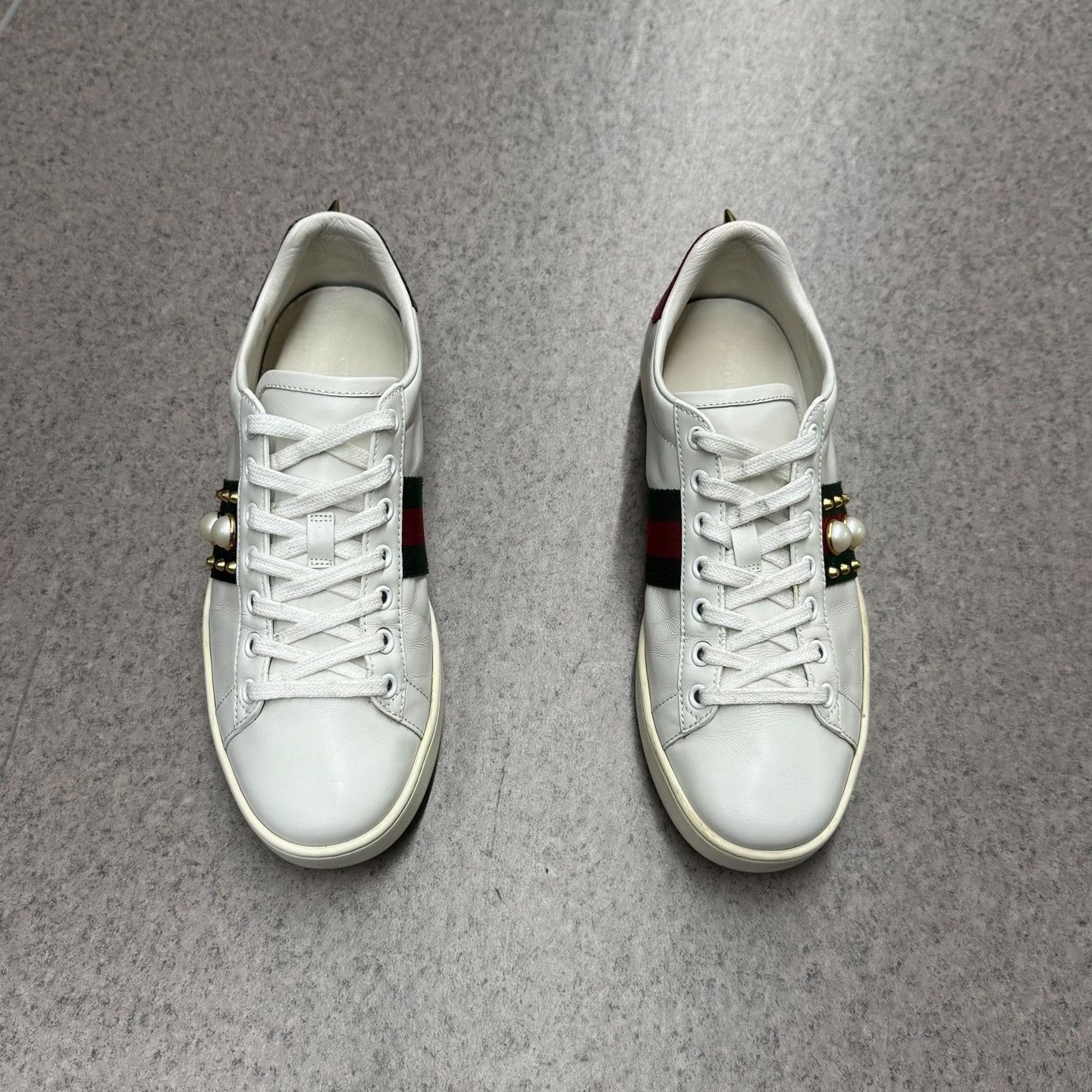 Gucci Gucci White Lowtop Sneakers 37 Women Size US 6.5 / IT 36.5 - 5 Thumbnail