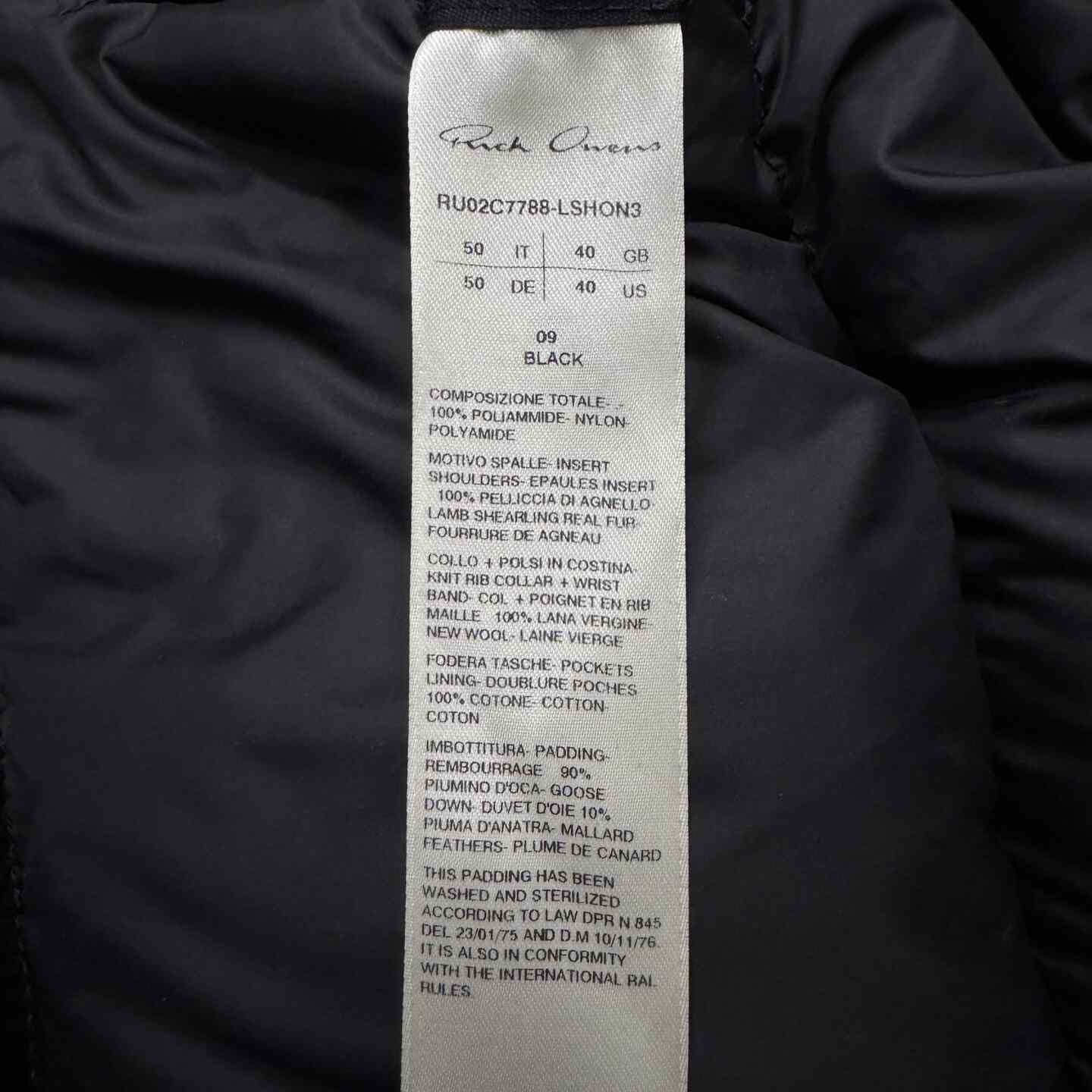 Rick Owens Rick Owens Down Black Heavy Coat 50 Men Size US XL / EU 56 / 4 - 5 Thumbnail