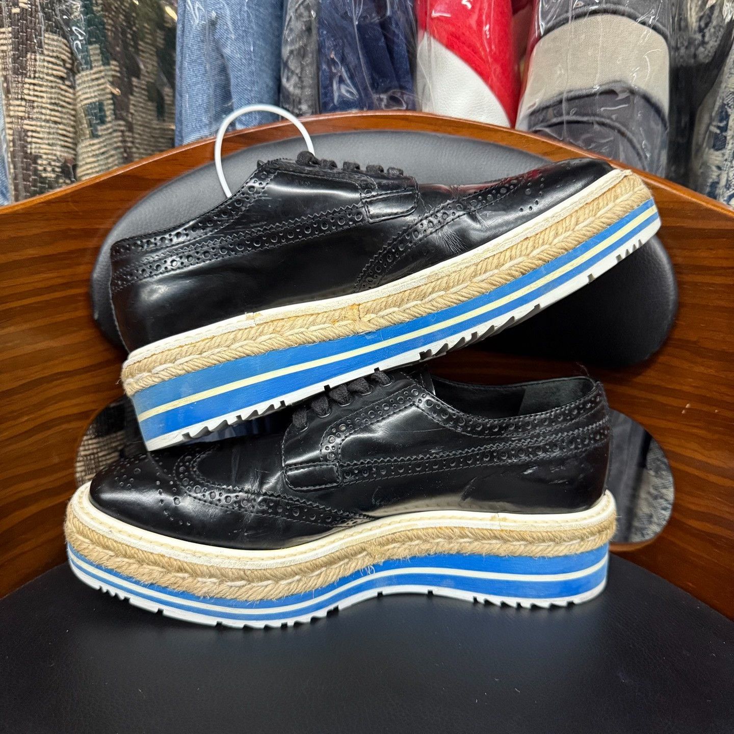 Prada Prada Retro Blue Lowtop Sneakers 37 Women Size US 6.5 / IT 36.5 - 7 Thumbnail