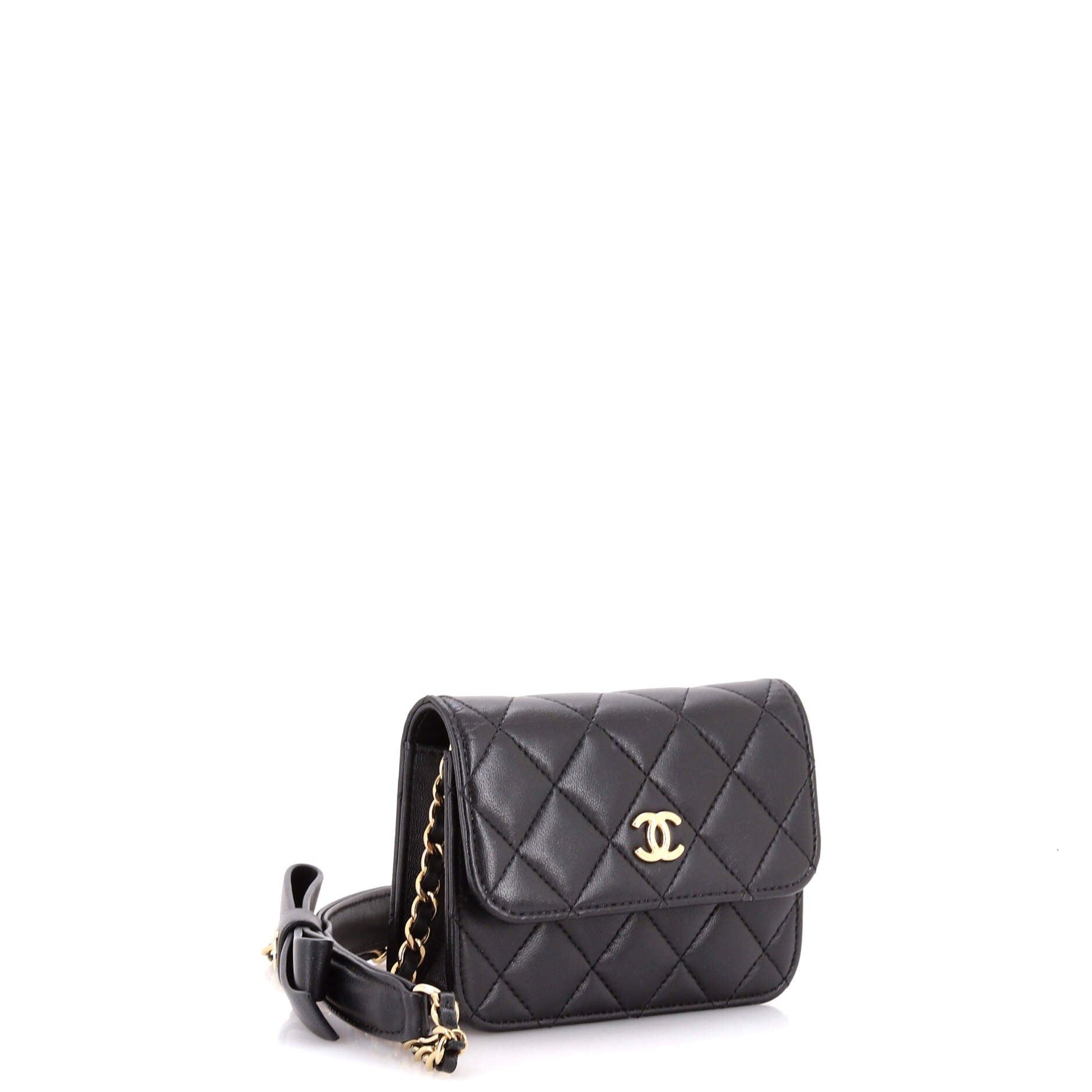 Chanel Bow Strap Card Holder on Chain Size ONE SIZE - 3 Thumbnail