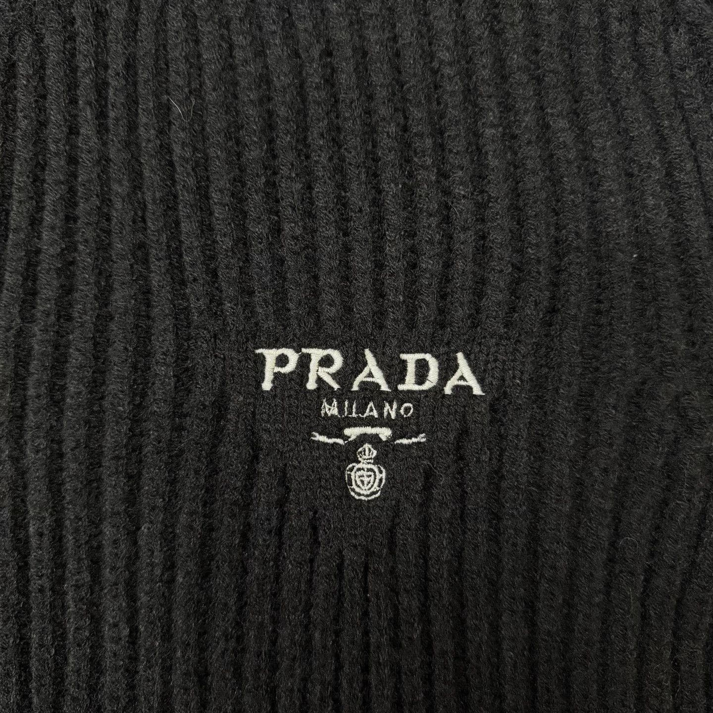 Prada Prada Wool Embroidered Black Sweater L Men Size US L / EU 52-54 / 3 - 3 Thumbnail