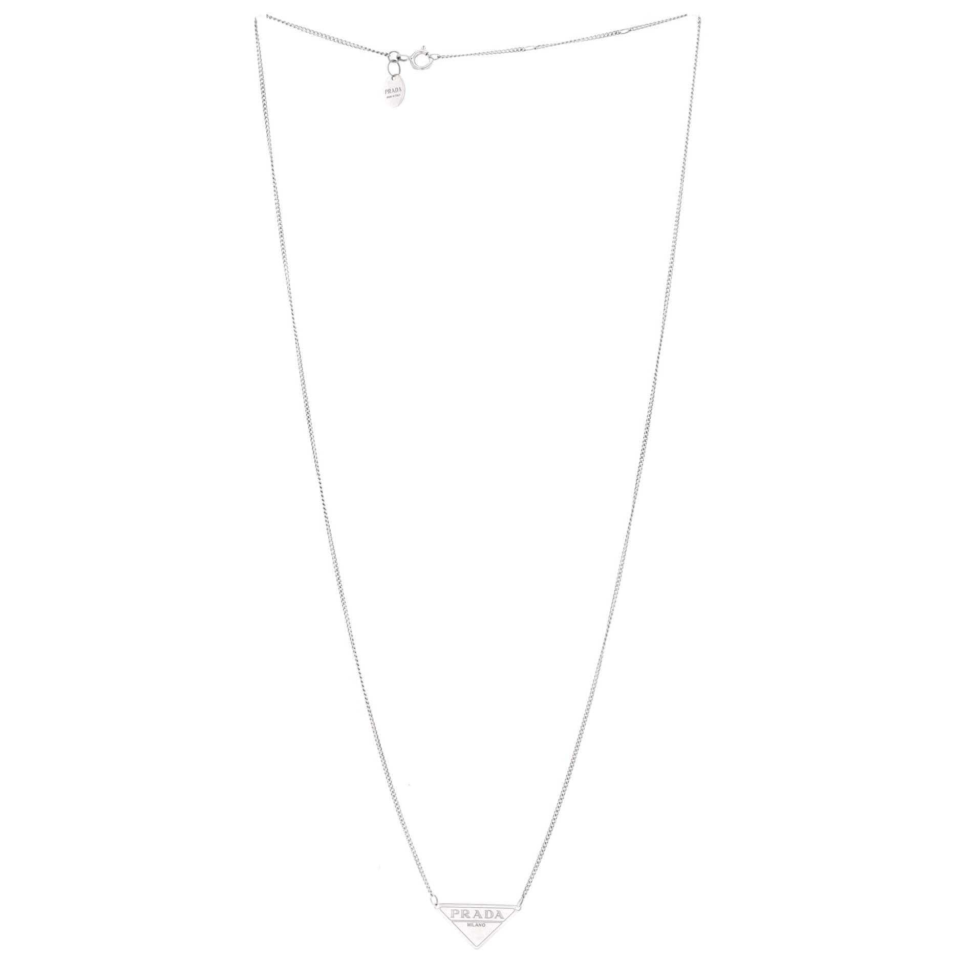 Prada Logo Triangle Necklace Size ONE SIZE - 2 Thumbnail