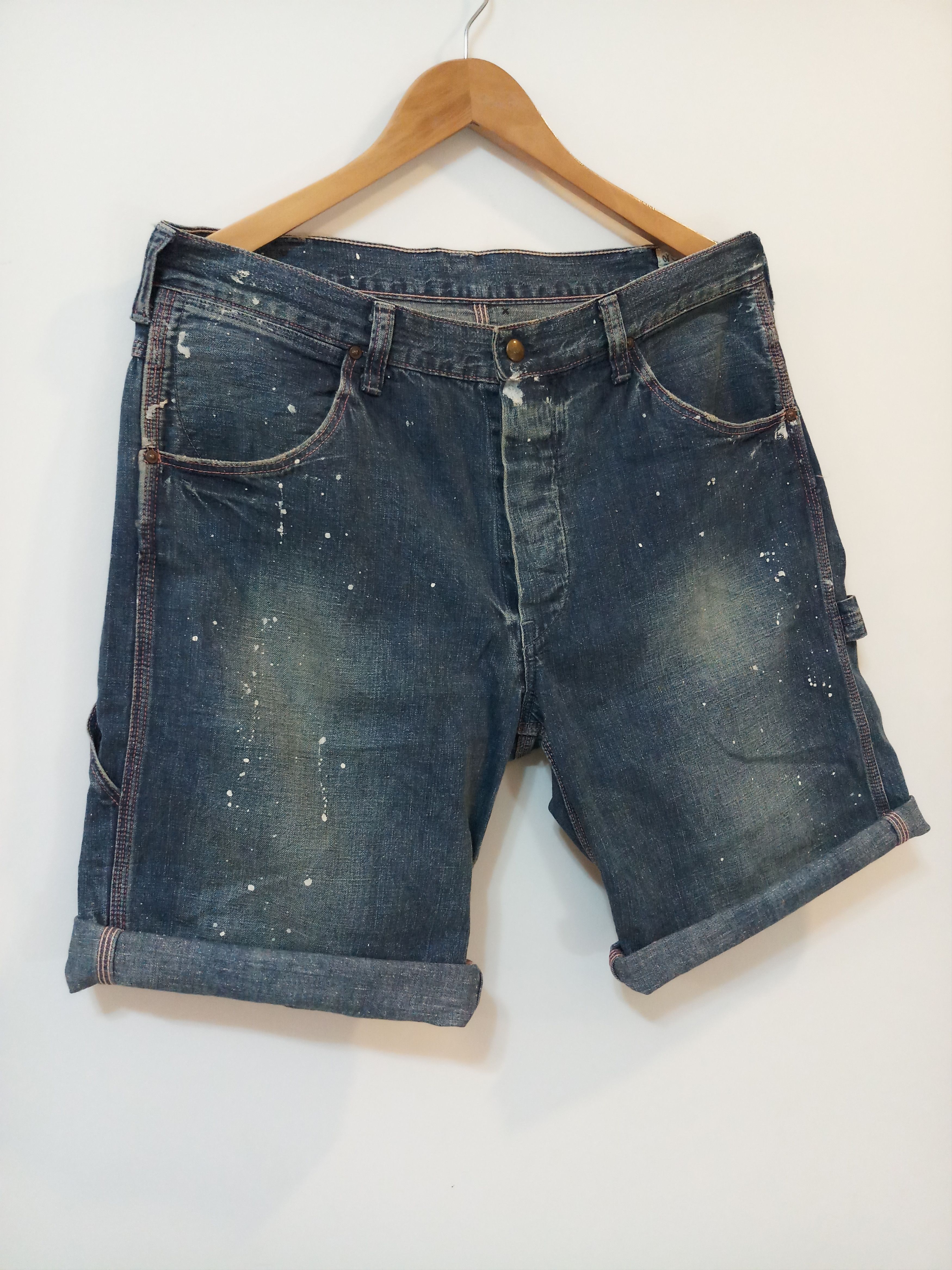 Japanese Brand Orslow Paint-Splattered Denim Carpenter Shorts Size US 36 / EU 52 - 4 Thumbnail
