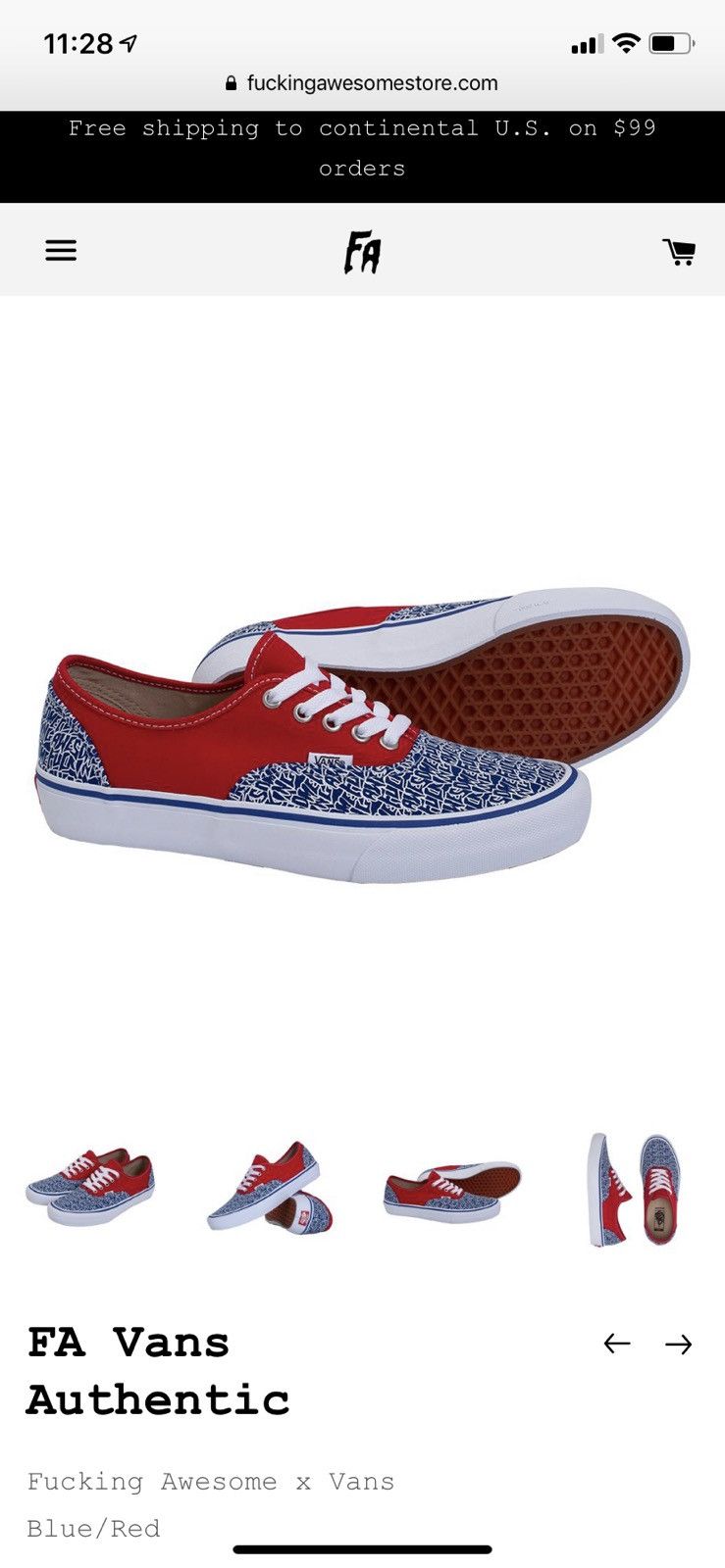 good quality hot sale Fucking Awesome x Vans Authentic Red u0026 Blue |  www.fcbsudan.com