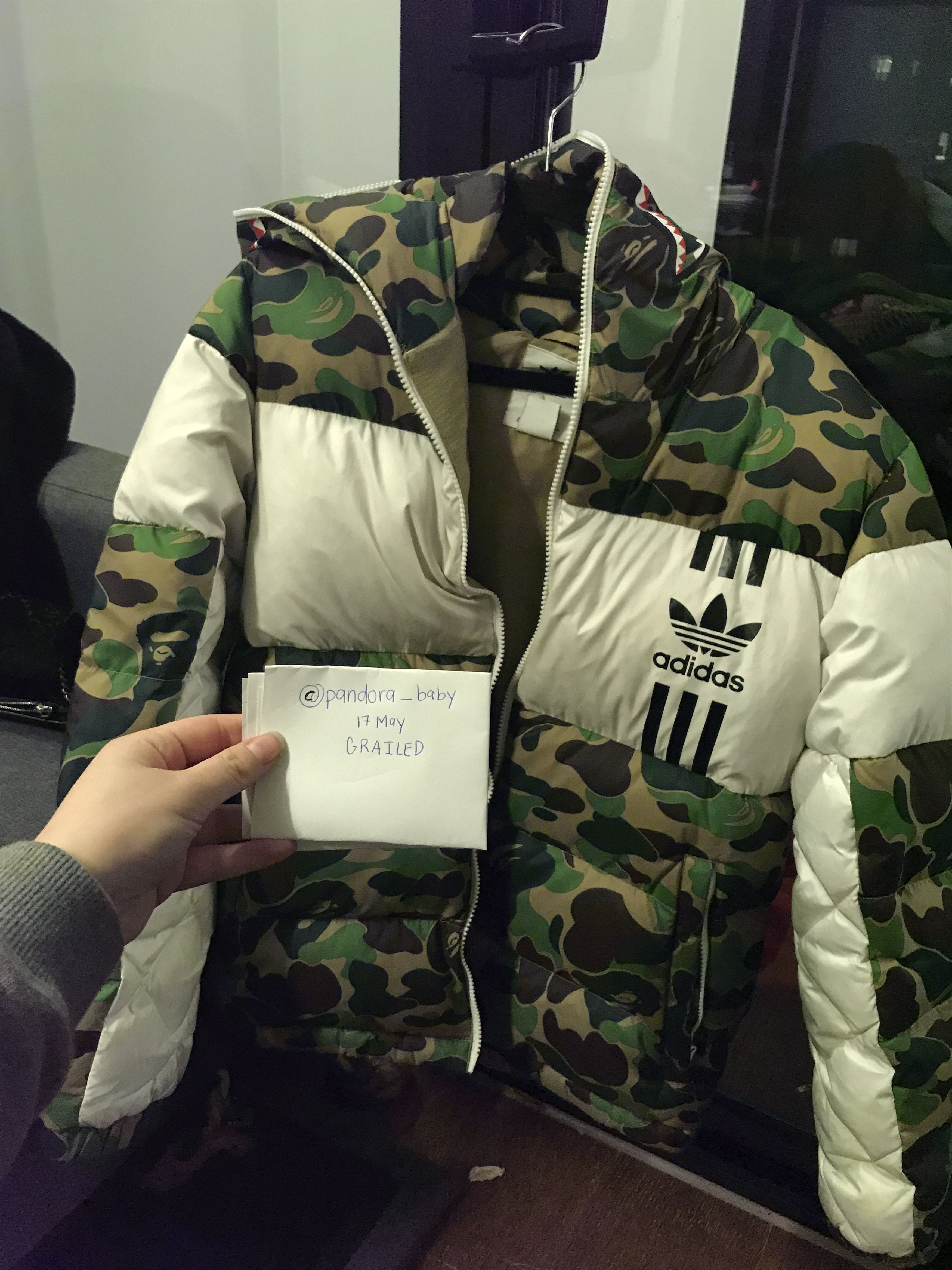 Adidas bape hot sale puffer jacket