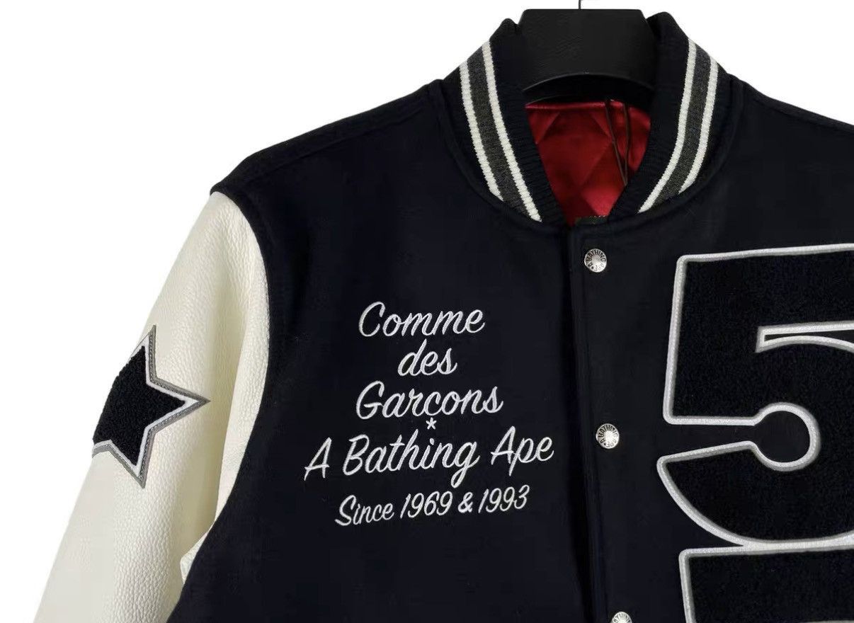 Comme des Garcons Black Varsity Jacket with Star and Number Design Size US M / EU 48-50 / 2 - 3 Thumbnail