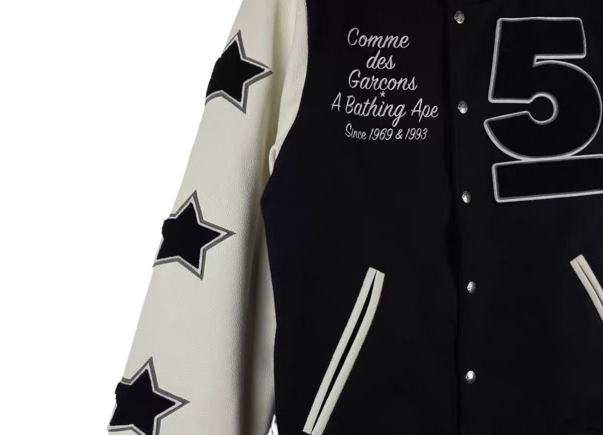 Comme des Garcons Black Varsity Jacket with Star and Number Design Size US M / EU 48-50 / 2 - 5 Thumbnail