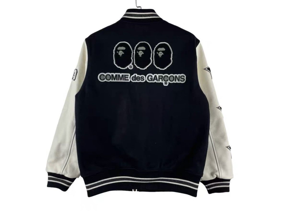 Comme des Garcons Black Varsity Jacket with Star and Number Design Size US M / EU 48-50 / 2 - 2 Thumbnail