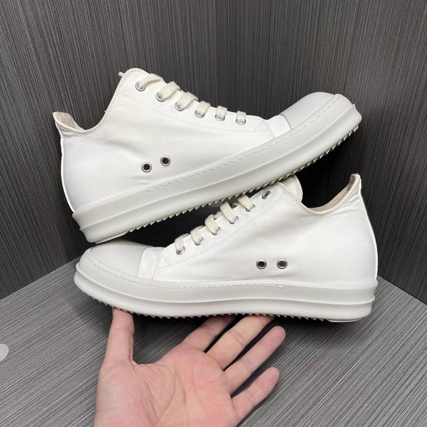 Rick Owens White Low-Top Sneakers Size 7 Size US 7 / EU 40 - 4 Thumbnail