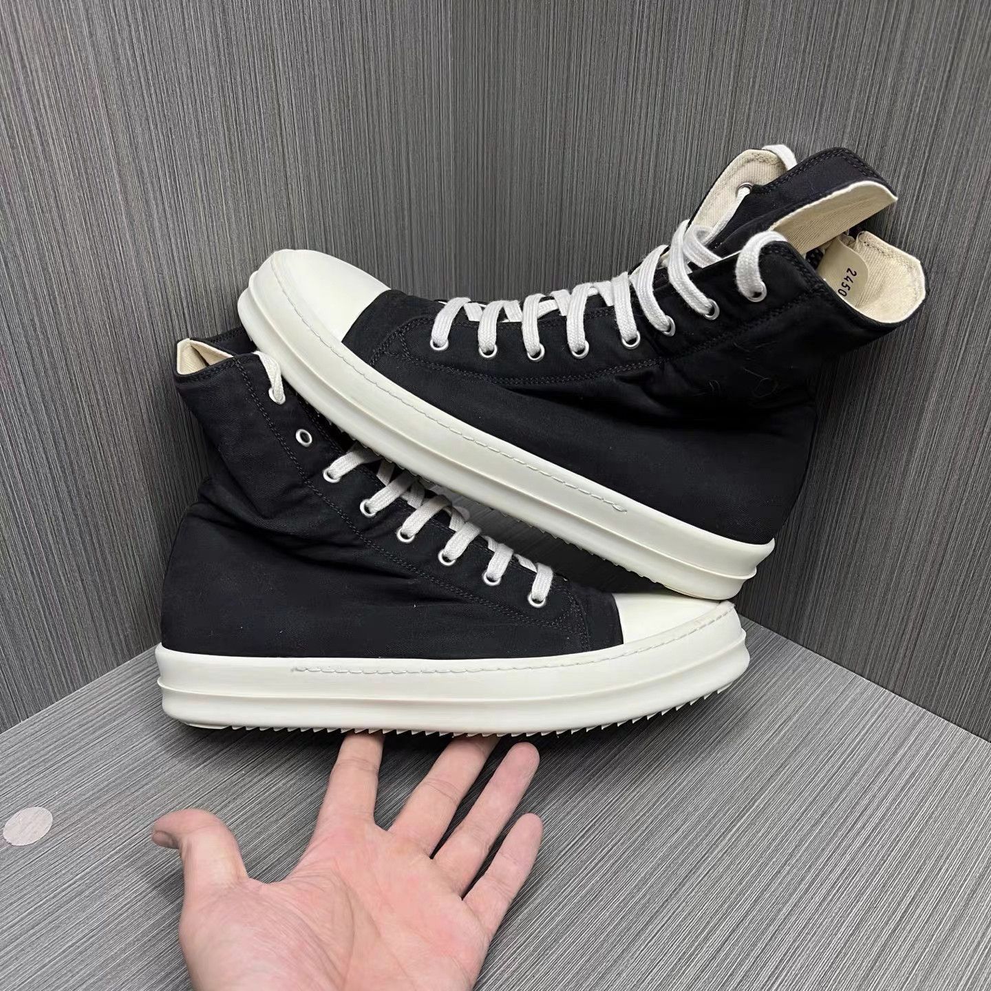 Rick Owens Black High-Top Sneakers Size 8 Size US 8 / EU 41 - 4 Thumbnail