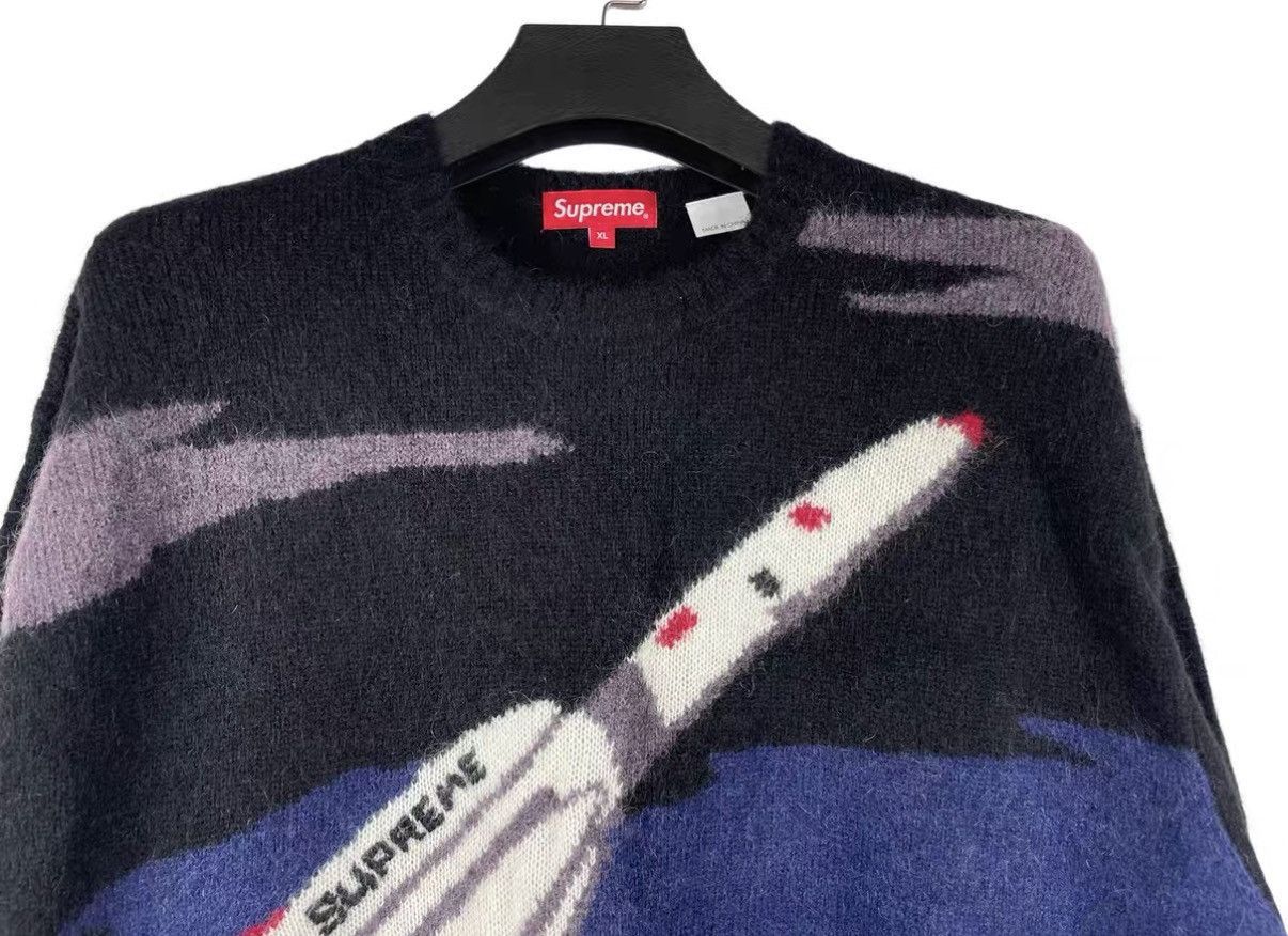 Supreme Black Rocket Graphic Knit Sweater Size US XL / EU 56 / 4 - 3 Thumbnail