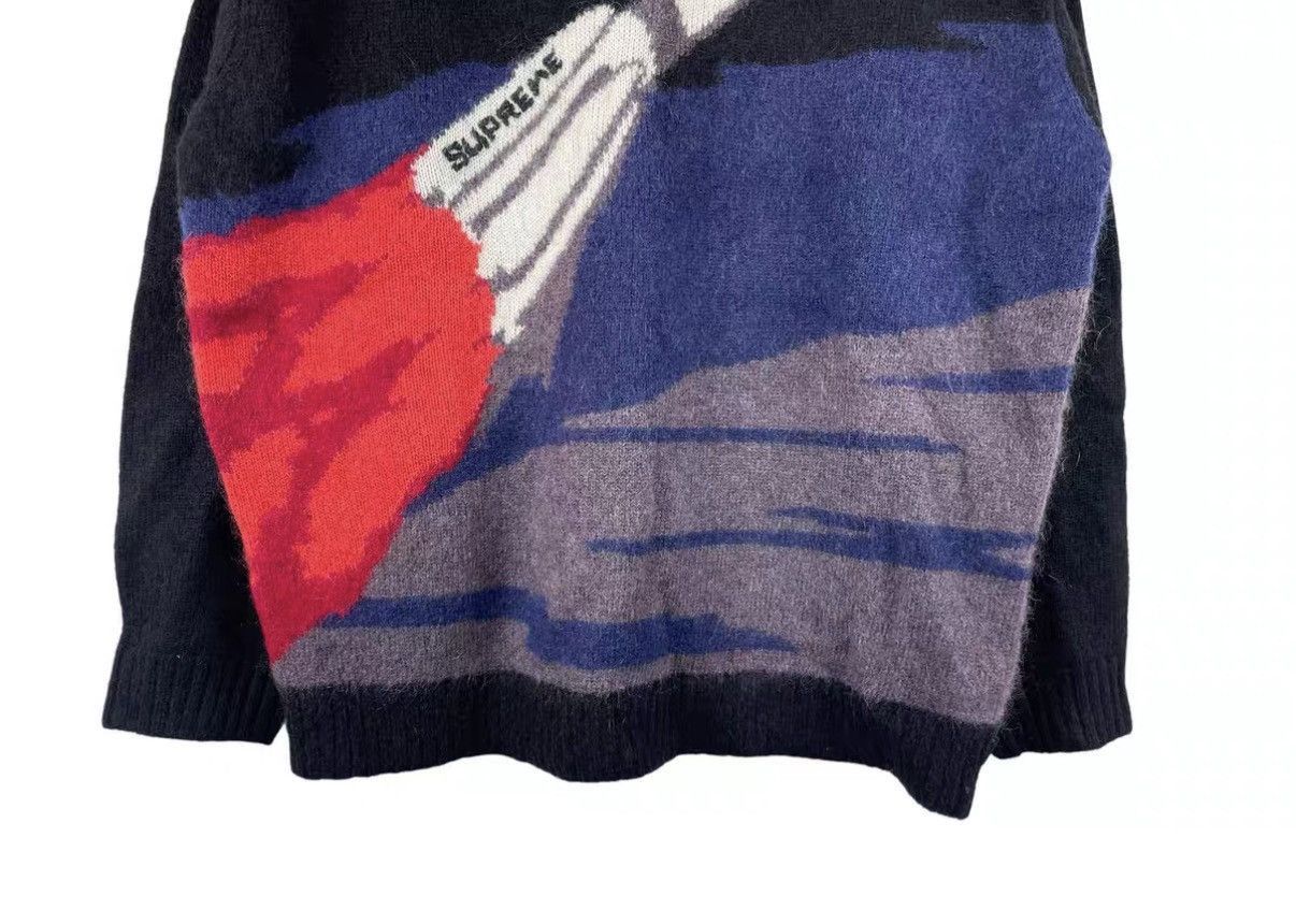 Supreme Black Rocket Graphic Knit Sweater Size US XL / EU 56 / 4 - 4 Thumbnail