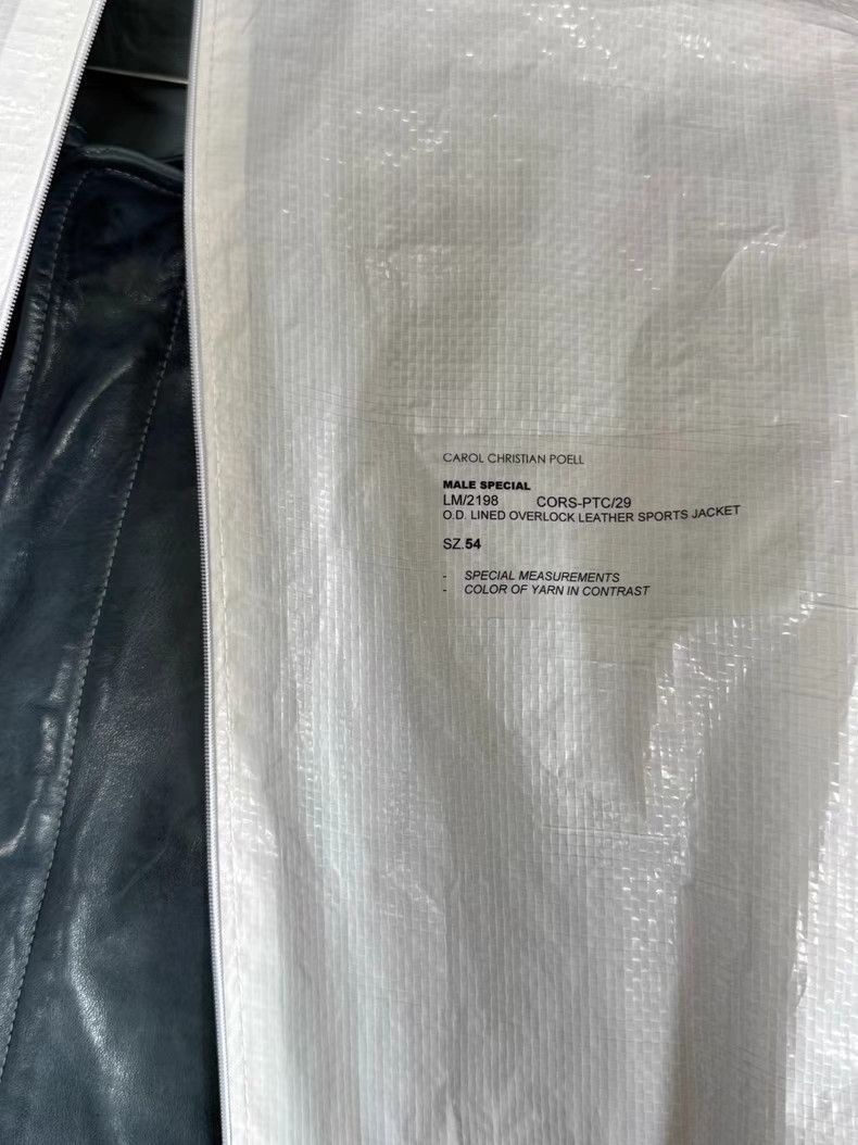 Carol Christian Poell Black Leather Jacket with Collar, Size L Size US L / EU 52-54 / 3 - 2 Thumbnail