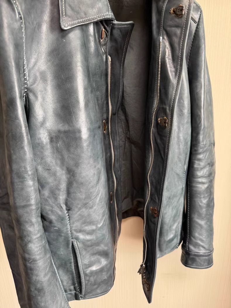 Carol Christian Poell Black Leather Jacket with Collar, Size L Size US L / EU 52-54 / 3 - 7 Thumbnail