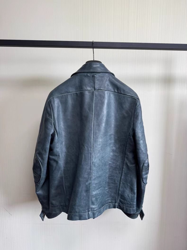 Carol Christian Poell Black Leather Jacket with Collar, Size L Size US L / EU 52-54 / 3 - 8 Thumbnail