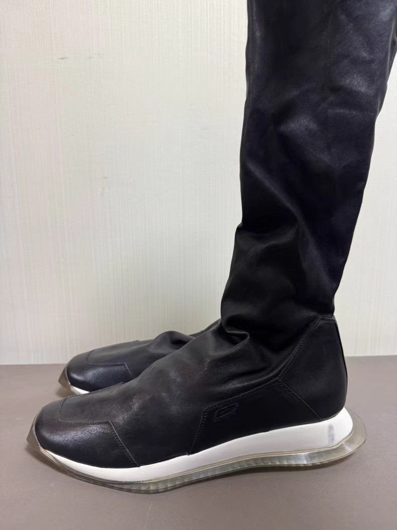 Rick Owens Black Leather Knee-High Boots Size US 10 / EU 43 - 5 Thumbnail