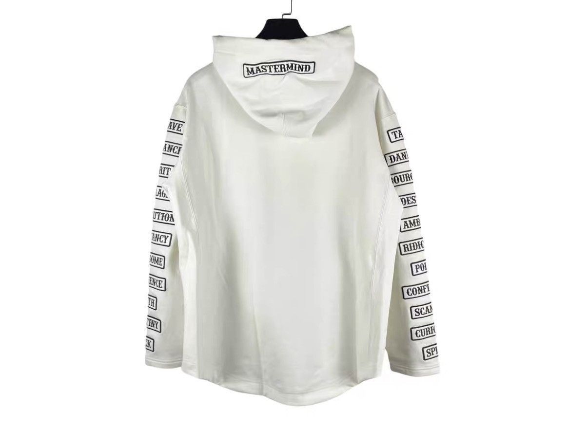 Mastermind Japan White Hoodie with Text Print on Sleeves and Hood Size US M / EU 48-50 / 2 - 2 Thumbnail