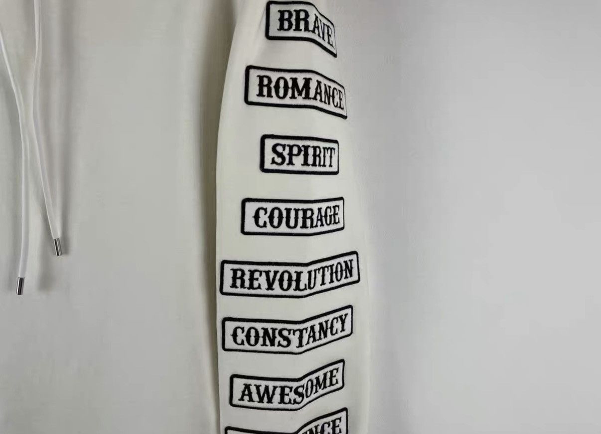 Mastermind Japan White Hoodie with Text Print on Sleeves and Hood Size US M / EU 48-50 / 2 - 5 Thumbnail