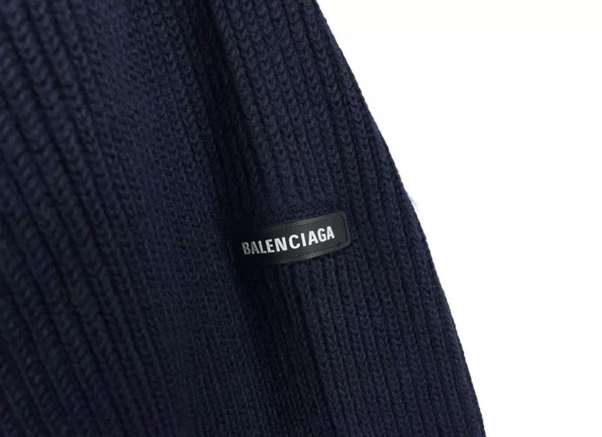 Balenciaga Blue V-Neck Long Sleeve Sweater Size US S / EU 44-46 / 1 - 5 Thumbnail
