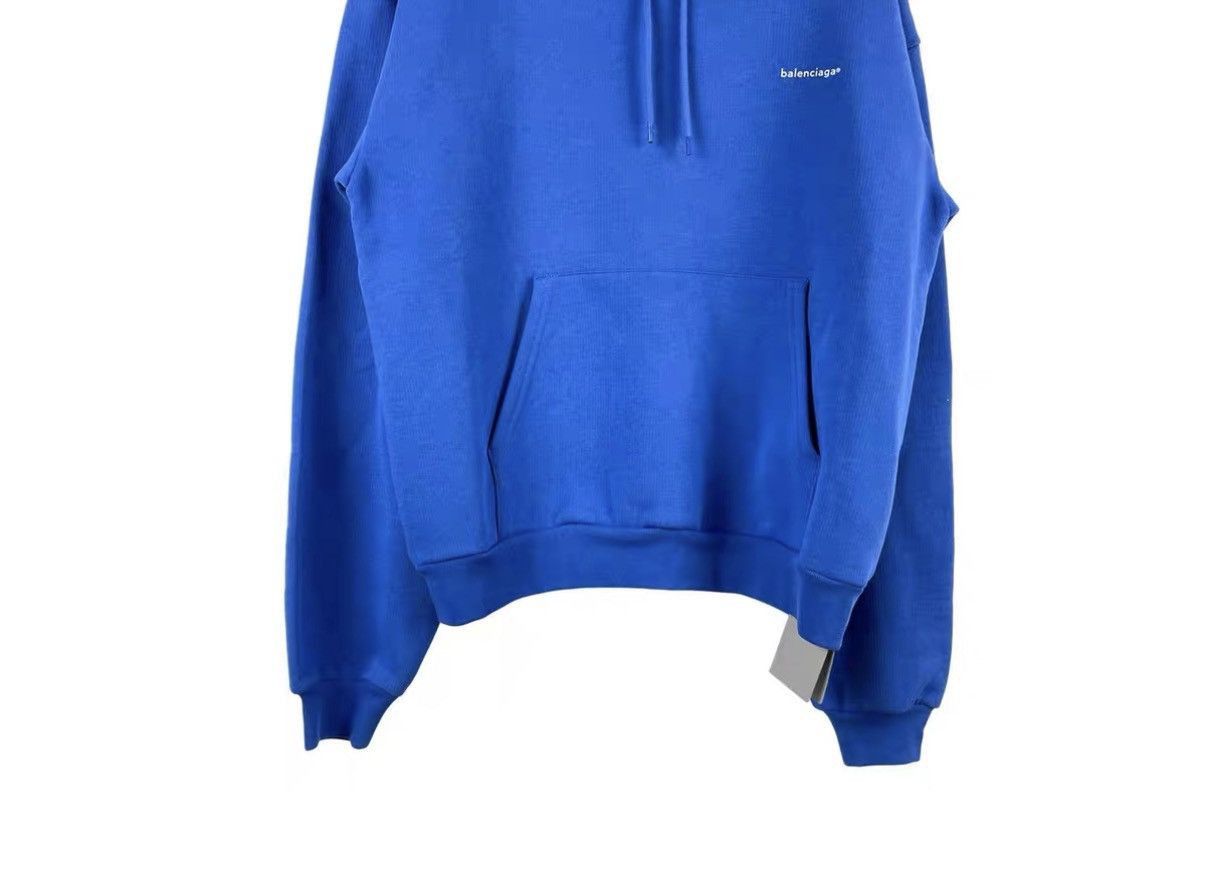 Balenciaga Blue Oversized Hoodie with Drawstrings Size US S / EU 44-46 / 1 - 4 Thumbnail