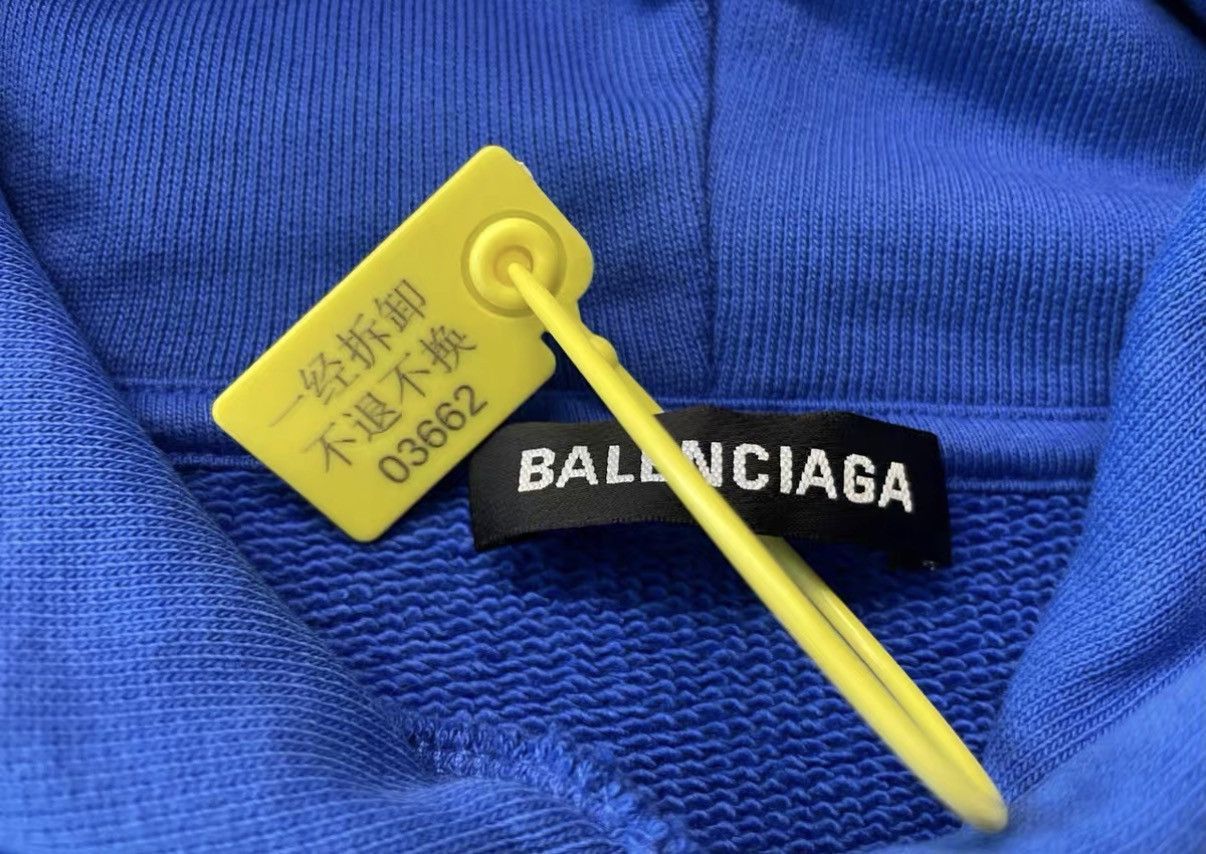 Balenciaga Blue Oversized Hoodie with Drawstrings Size US S / EU 44-46 / 1 - 5 Thumbnail